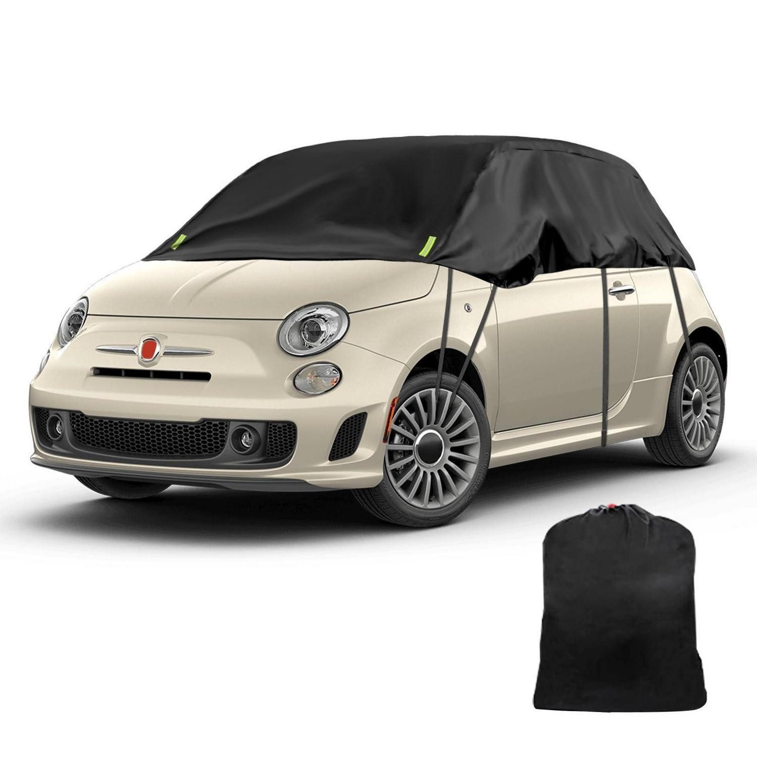 LuxusKollektion Autoplane Halbgarage Softtop Frost Schnee Customized for 2007-2023 Fiat 500
