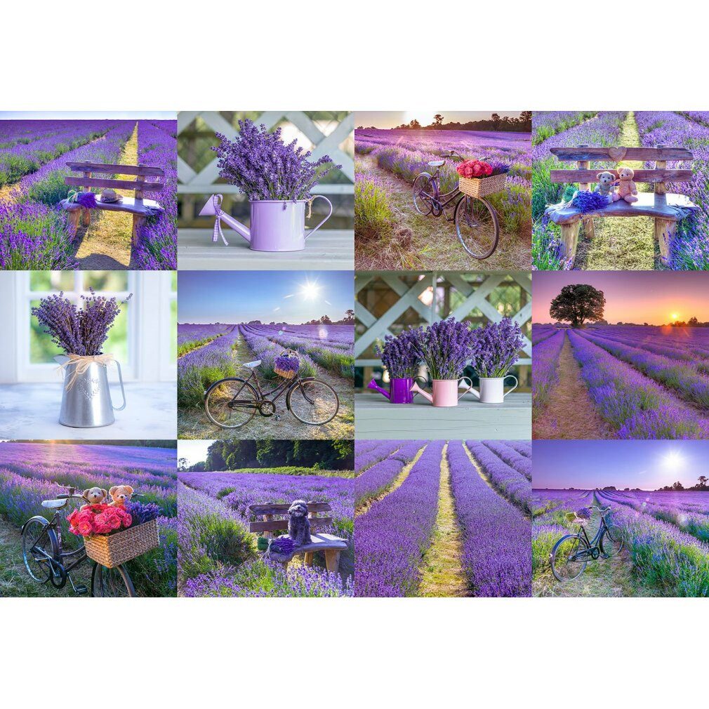 Wooden City Puzzle Holzpuzzle Lavendel Frankreich 2in1, 300 Teile ECO, Puzzleteile