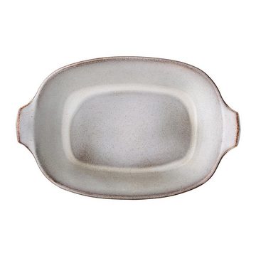 Bloomingville Servierschale Sandrine, grau 42,5x27,5cm Keramik Servierschüssel dänisches Design