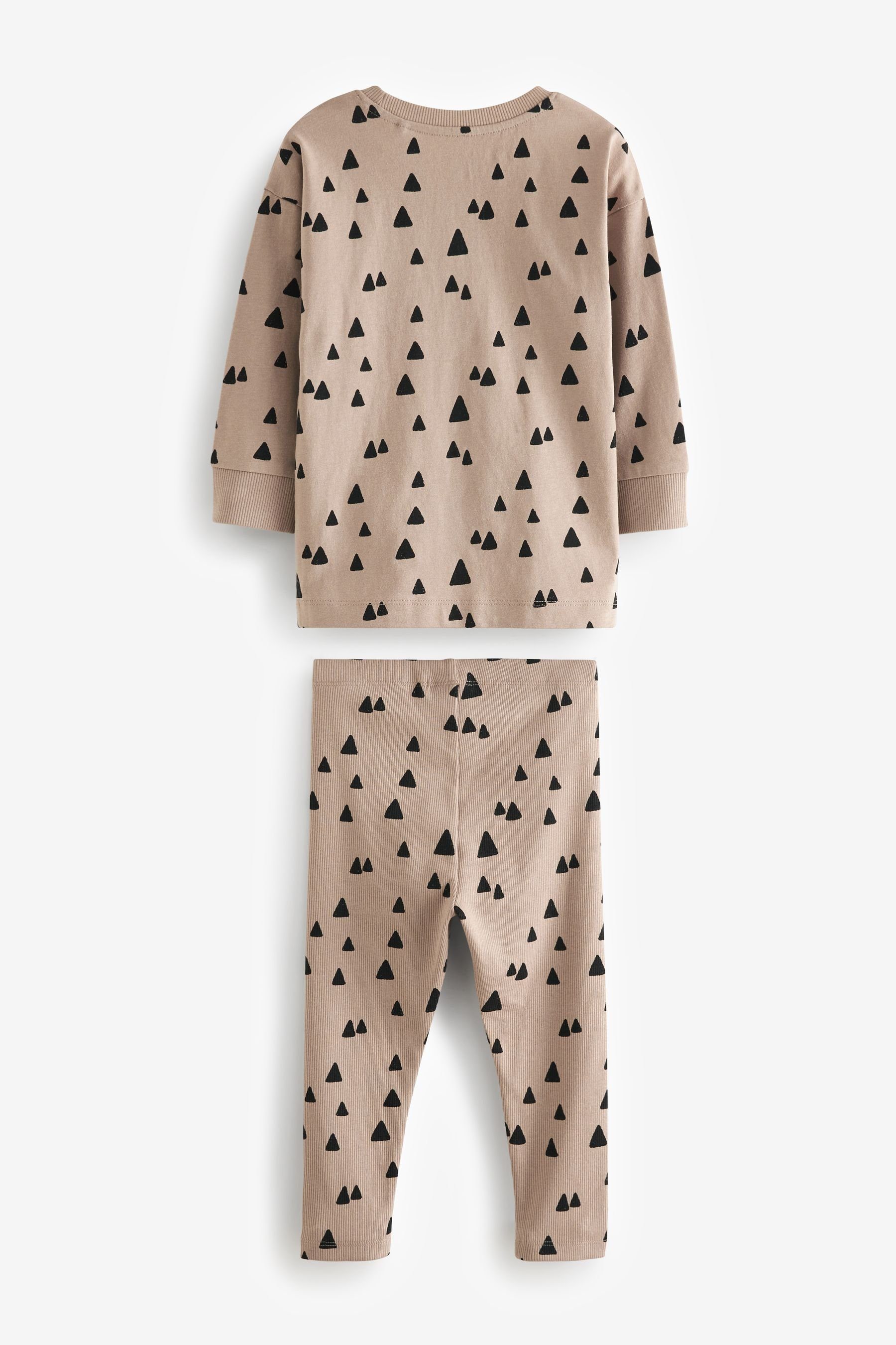 Next Pyjama Gerippter Snuggle Leggings-Pyjama, 3er-Pack Blue/Neutral (6 tlg) Mini Print
