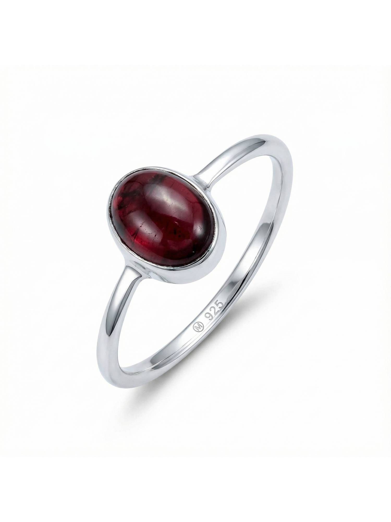 mantraroma Silberring SAMA oval aus 925 Silber mit Granat (Ring mit Schmuck günstig online kaufen