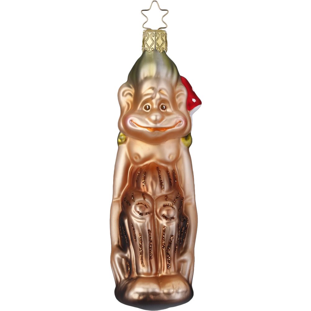 INGE-GLAS® Osterfigur Gloigan Gnom aus der Anderswelt 13,5cm (1 St), leuchtet im Dunkeln, mundgeblasen, handbemalt