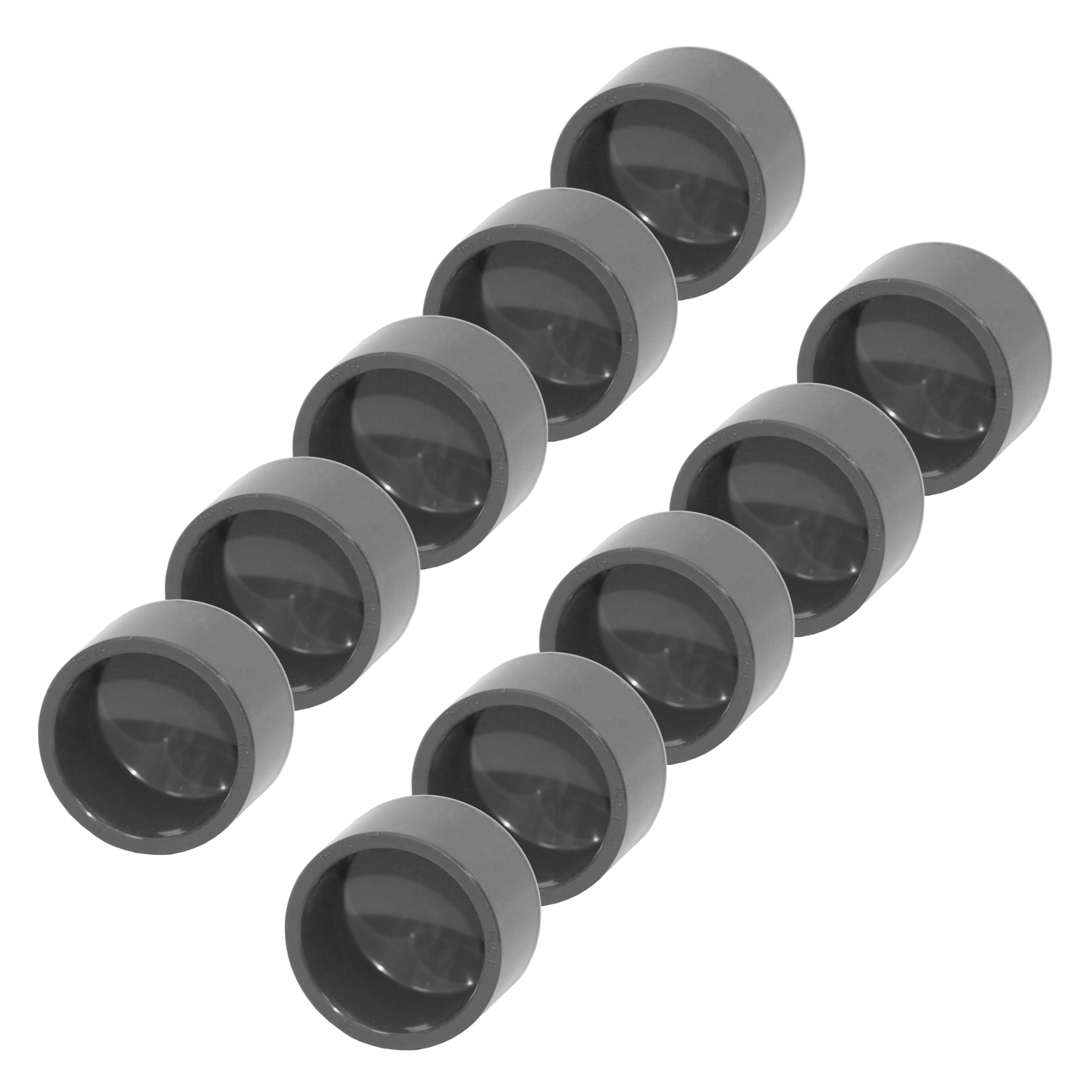 Rohrverbinder 1-10x PVC Fittings Klebekappe Endkappe 63mm Klebemuffe Verrohrung PN16