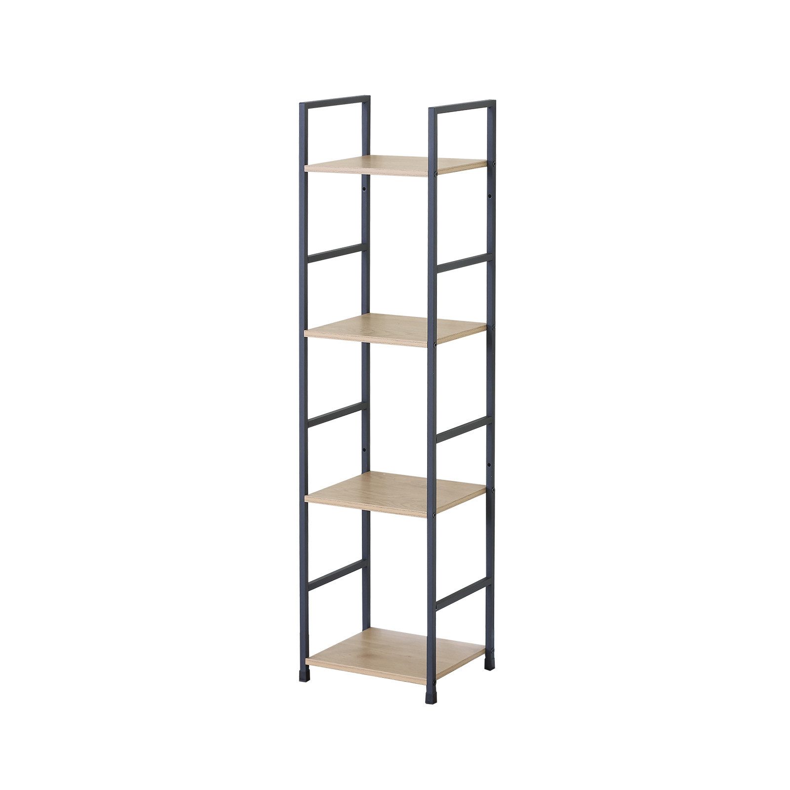 HTI-Living Standregal Schmales Standregal mit 4 MDF Böden und Stahlgestell in Holzoptik, 1 Stück 1-tlg., platzsparend – Bild 3 von 5