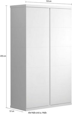 Vipack Kleiderschrank Geräumiger 2-trg. Kleiderschrank in gradlinigem Design, Ausf. Weiß
