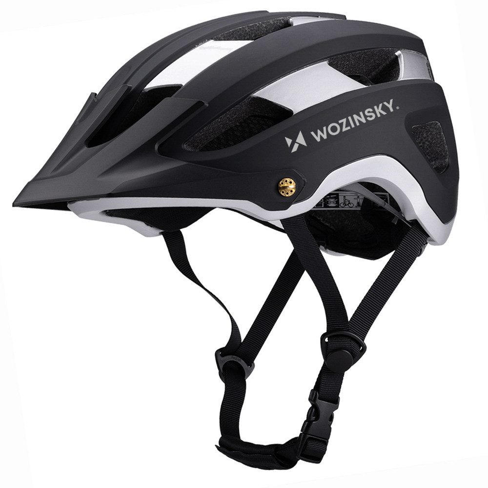 Wozinsky Fahrradhelm Mountainbikehelm Tourenhelm Schutzhelm (Spar-Set, 1-tlg., 57-62 cm leicht), abnehmbares Visier, leicht, viele Belüftungslöcher