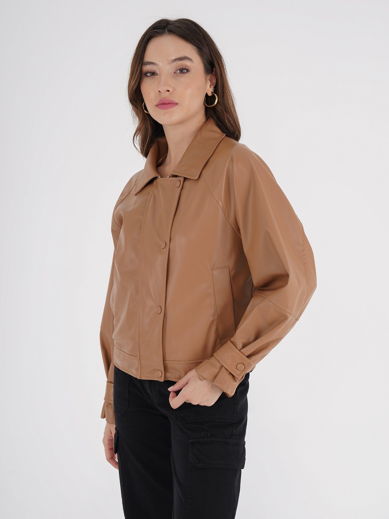 Freshlions Lederimitatjacke camel Leather Freshlions Jacket