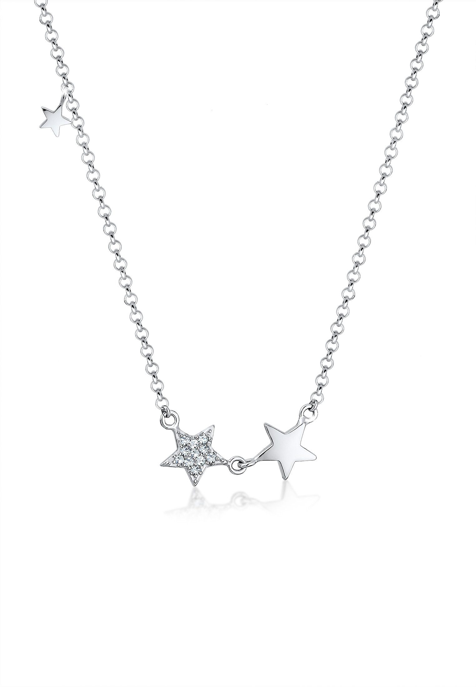 Elli Collierkettchen Stern Glas Kristalle 925 Sterling Silber