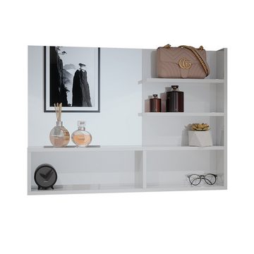 Vicco Badspiegel Spiegelregal 89,8 cm x 65 cm Weiß Hochglanz