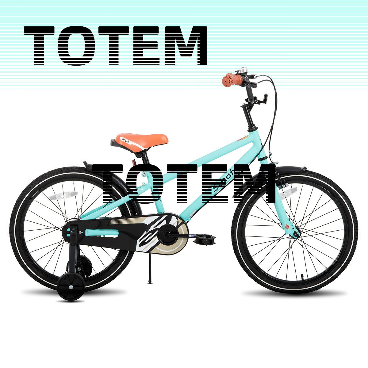 JOYSTAR Kinderfahrrad Totem 12/14/16/18/20 Zoll Kinderfahrrad für 2-11 jährige Jungen, mit Stützräder, Kotflügel, Front and rear dual brakes, Reflektorplatte