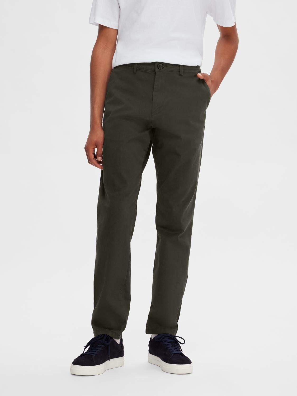 Selected Homme Herren Chino Hose SLHSLIM-NEW MILES - Slim Fit Blau Grau Grü günstig online kaufen