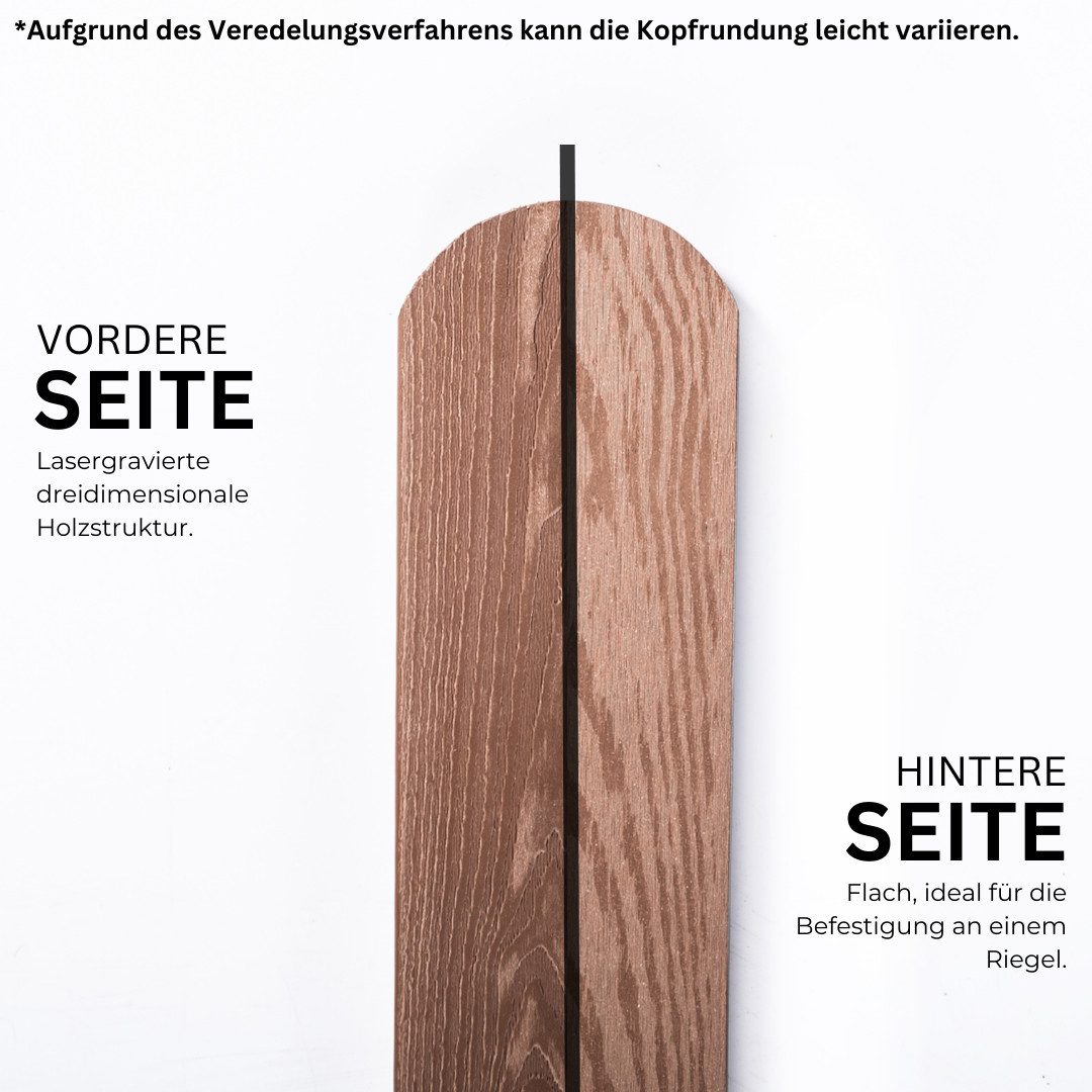 Mega-Holz Gartenzaun WPC Zaunlatten-Paket Braun 80-120 cm - 10 Stk. Leisten für Gartenzaun, (10-St), 10 Stk. Zaunbretter Für Lattenzaun - Kopf gerundet