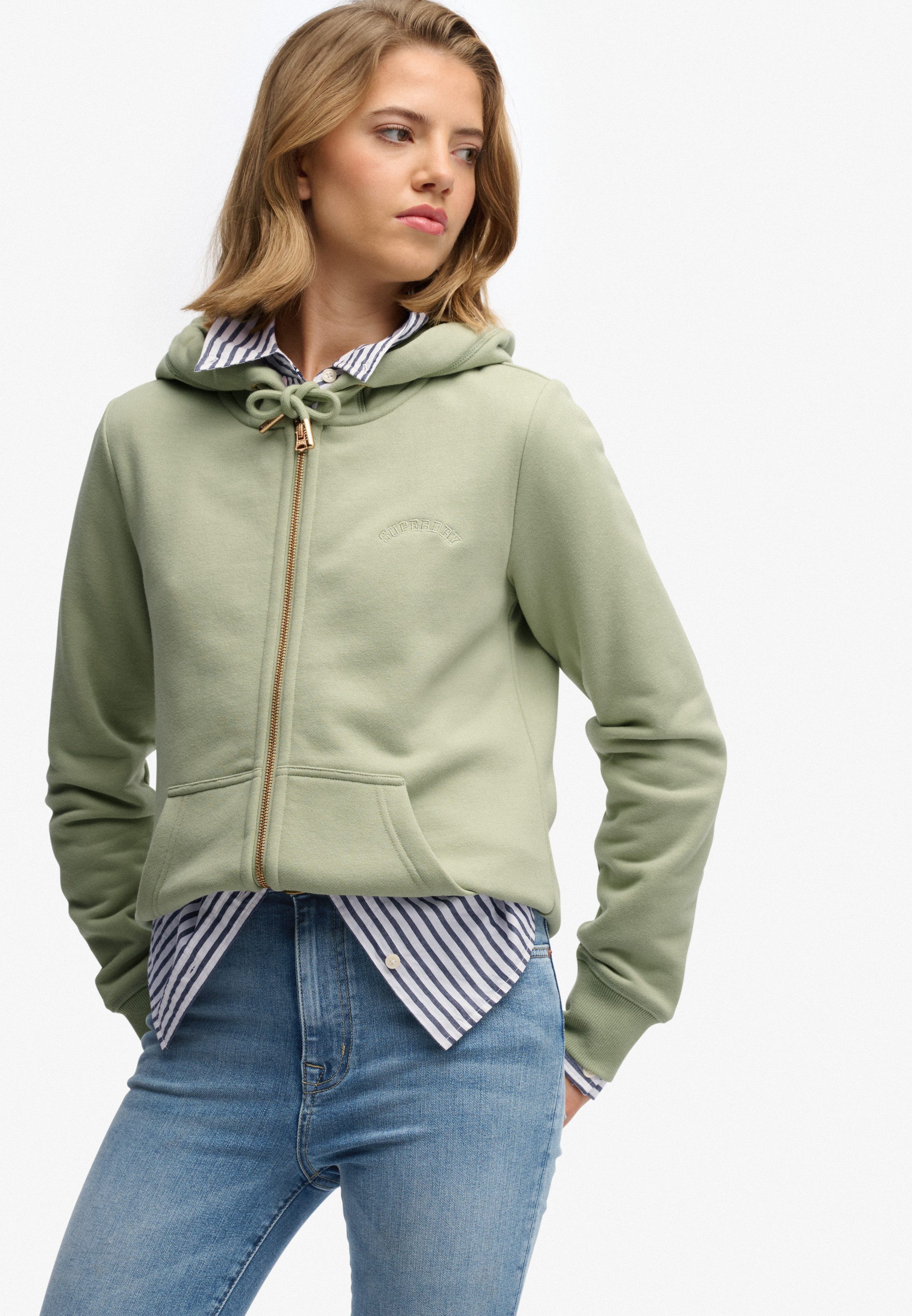 Superdry Kapuzensweatjacke Essential Logo Ziphood Hb Mit Logostickerei