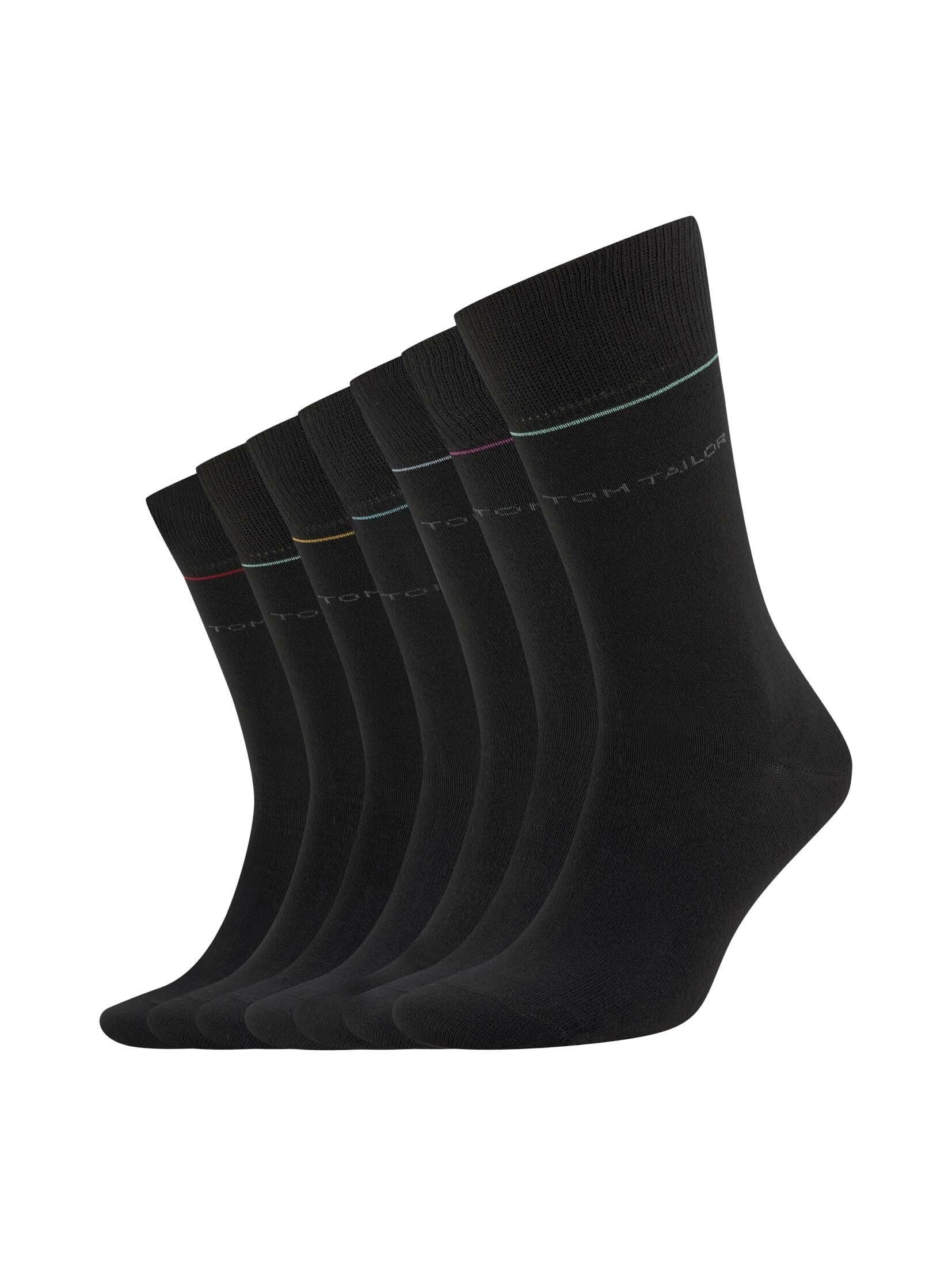 TOM TAILOR Socken Socken in einer 7-Tage-Box (im Siebenerpack) black