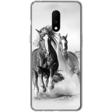 MuchoWow Handyhülle Pferde - Tiere - Illustration, Phone Case, Handyhülle OnePlus 7, Silikon, Schutzhülle