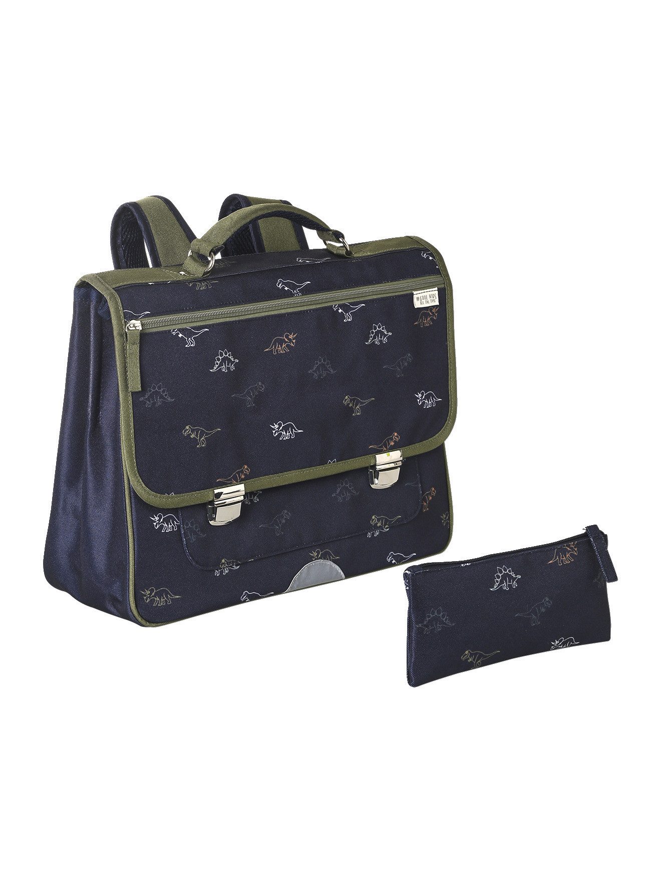 vertbaudet Schulrucksack Jungen Schultasche & Federmappe DINOSAURIER