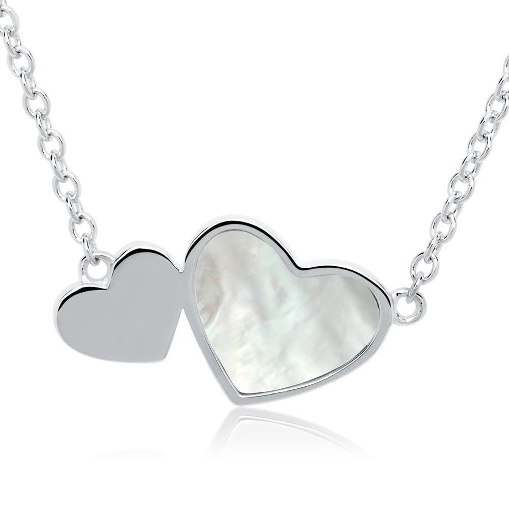 Unique Collier Kette Herzen 925er Silber