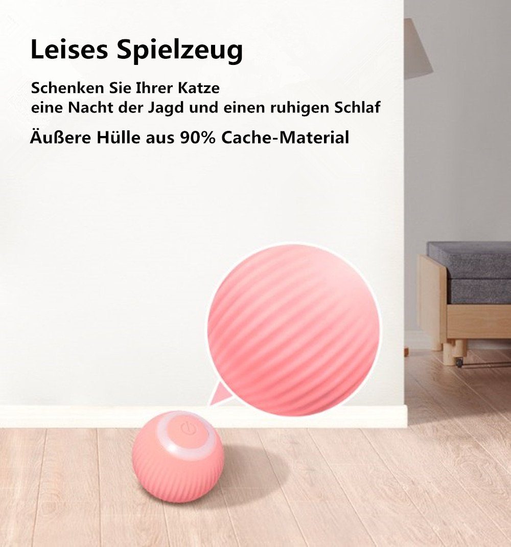 2 autolock Katzenspielzeug, mit Licht pink Katzenspielzeug LED Stück Interaktives Selbstbeschäftigung Ball Katzenspielzeug Smart Tierball