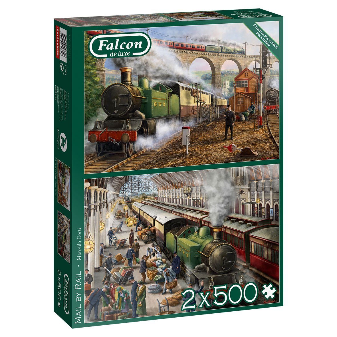 Jumbo Spiele Puzzle Falcon 11331 Marcello Corti Post mit der Bahn 2x500 Tei günstig online kaufen