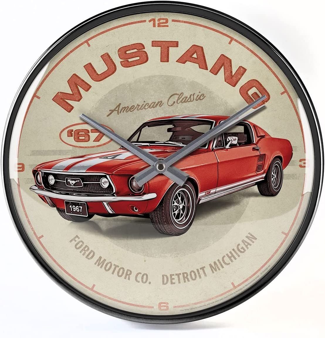 Wanduhr Wanduhr - Ford Mustang - GT 1967 Red