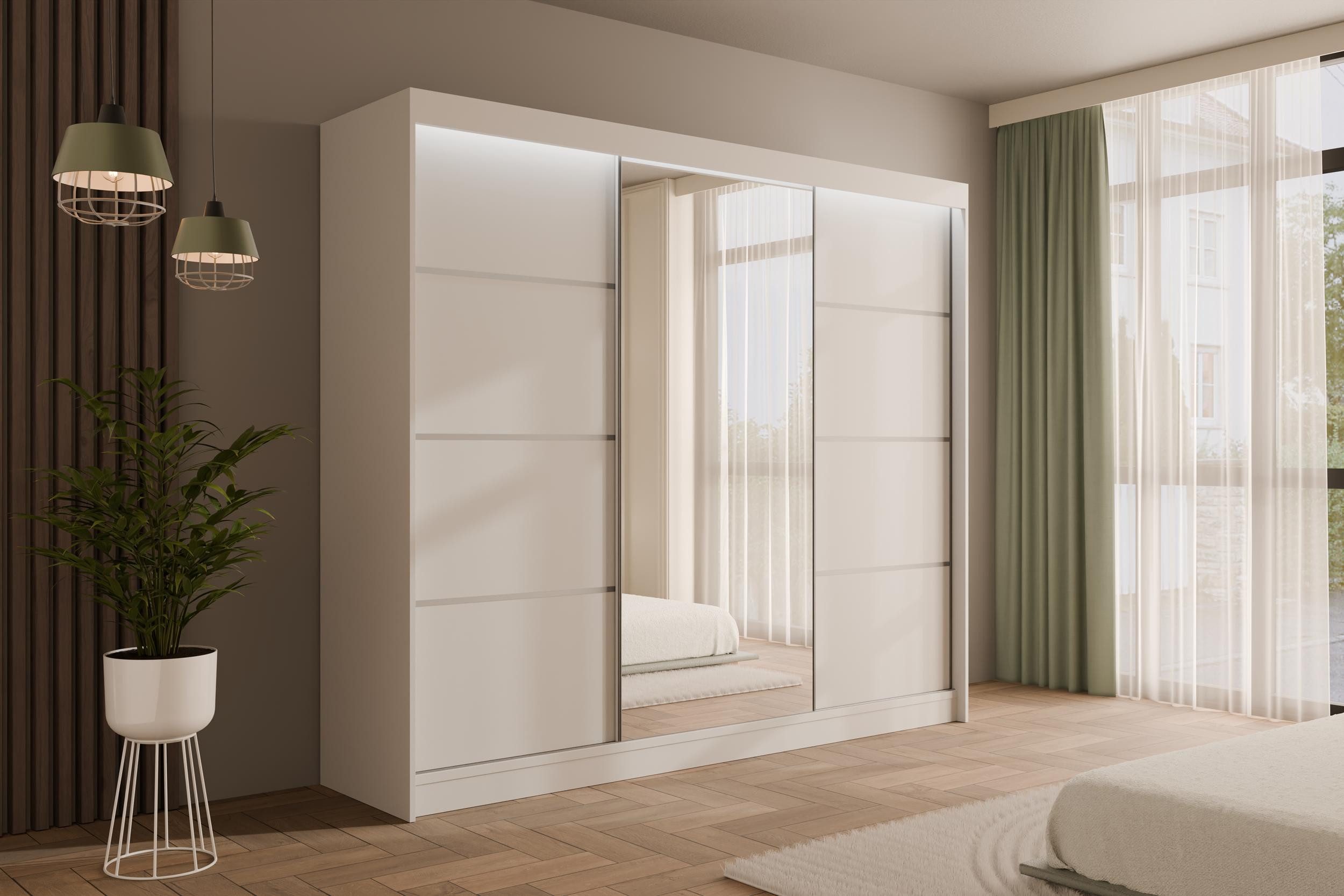 ALTDECOR Schiebetürenschrank PAOKI (Kleiderschrank Garderobenschrank mit vi günstig online kaufen