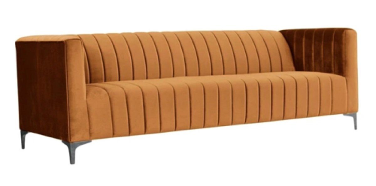 JVmoebel Sofa, Dreisitzer Orange Sofa Stoff Wohnzimmer Design