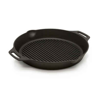 Petromax Grillpfanne Petromax Grillpfanne Feuerpfanne gp35h-t Gusseisen 35cm Bratpfanne, Gusseisen