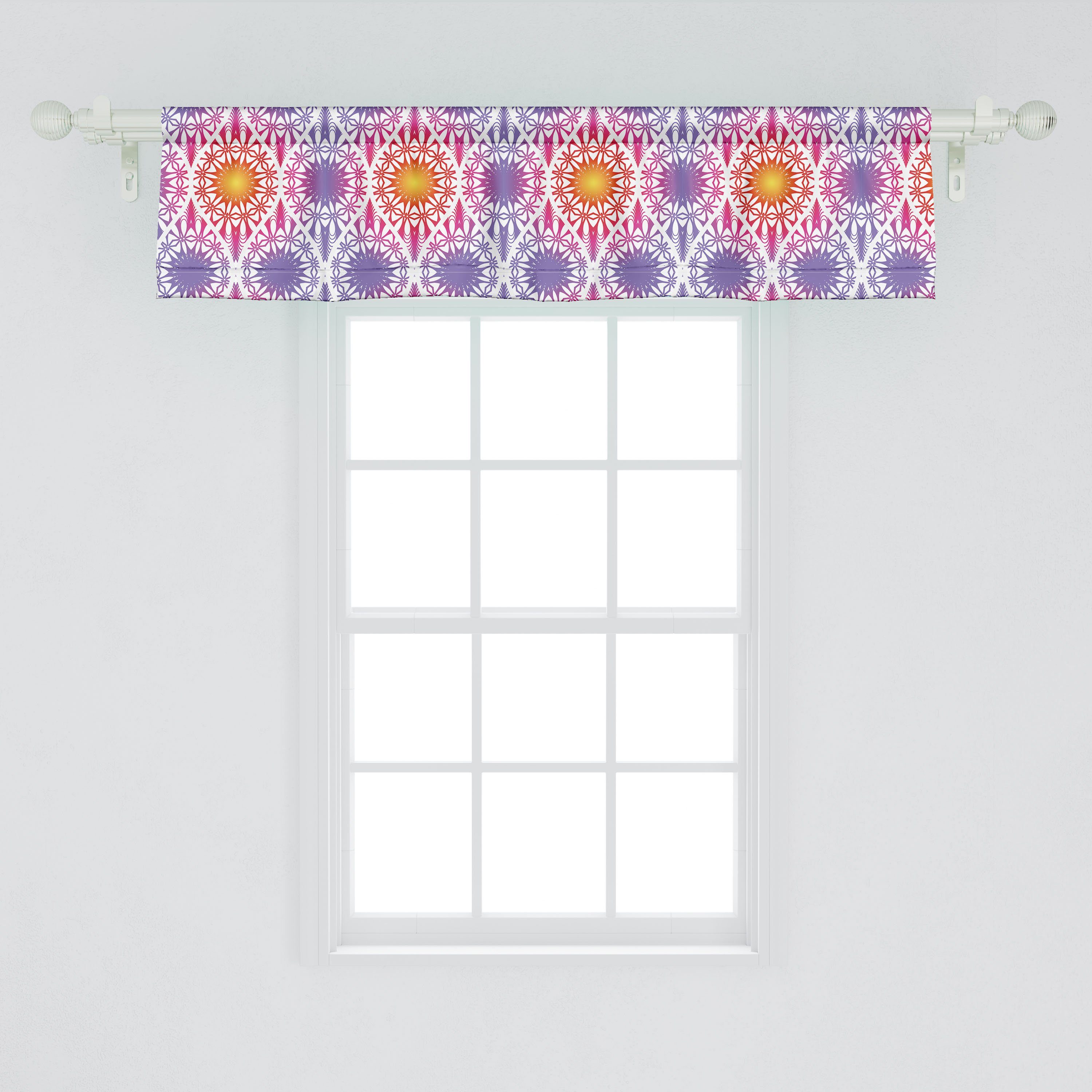 Inspiriert Stangentasche, Microfaser, Küche Schlafzimmer Stammes Ogee Dekor für Scheibengardine Vorhang mit Motiv Gradient Volant Abakuhaus,