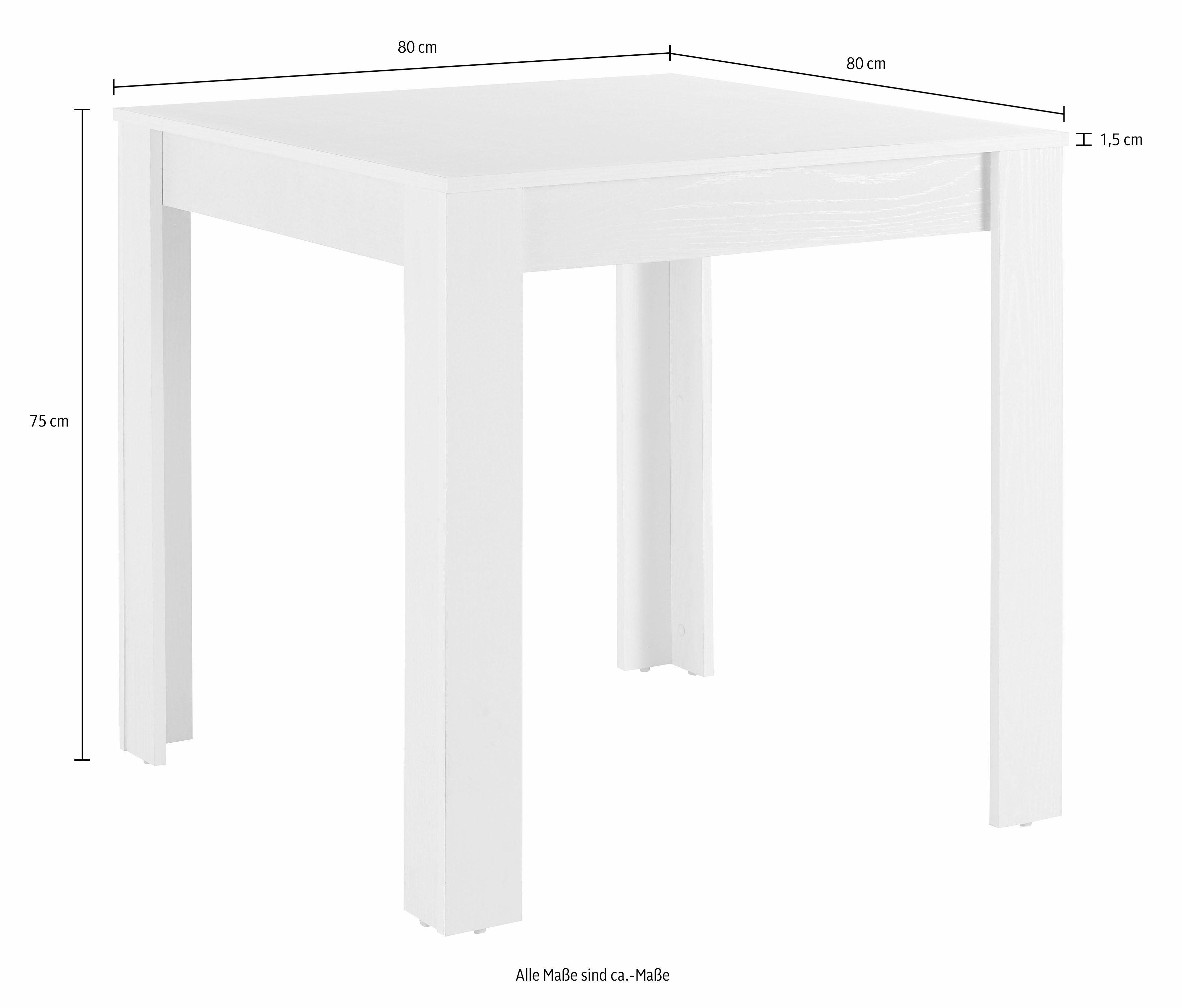 OTTO home Essgruppe, (Set, 5-tlg), mit Tisch in Eichefarben Sägerau, Breite 80 cm
