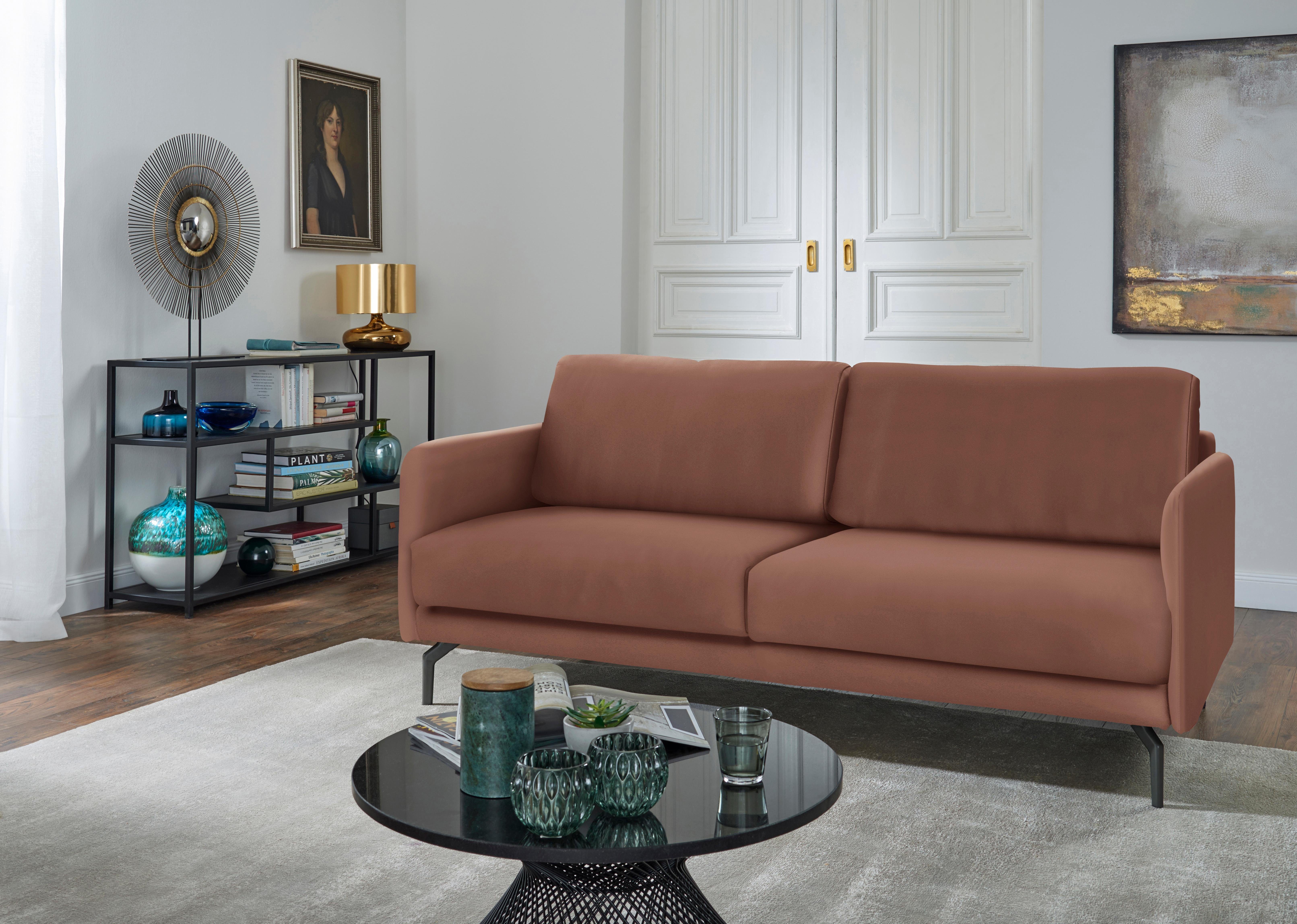 sofa hülsta sehr umbragrau, hs.450, Breite 150 Armlehne Alugussfüße in 2-Sitzer cm schmal,
