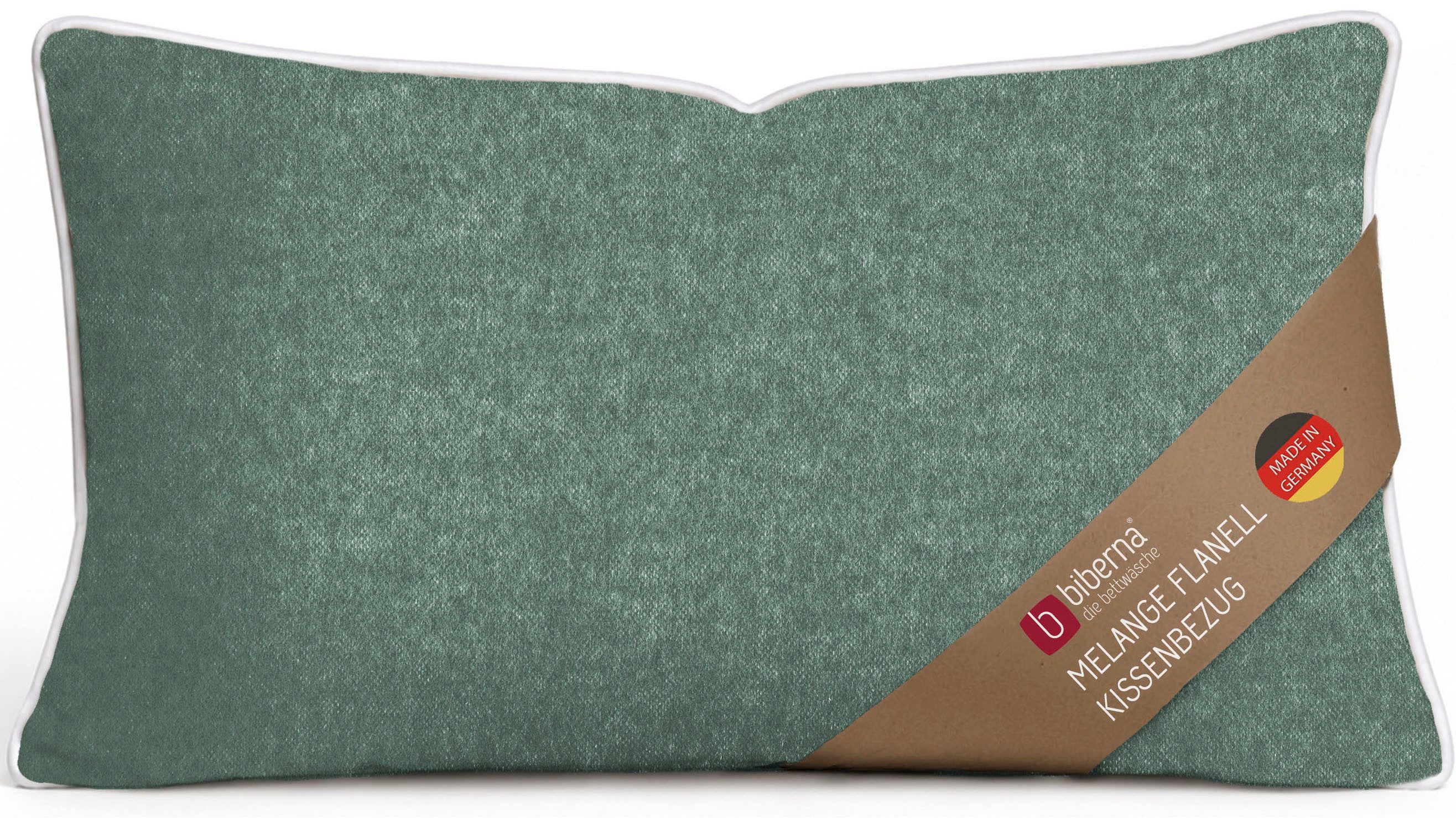 Biberna Kissenbezug 0840500 HERMAL Premium Biber Melange-Flanell 100% Baumwolle, (1 Stück), Kissenhülle, wärmend & weich, Reißverschluss, Satinpaspel