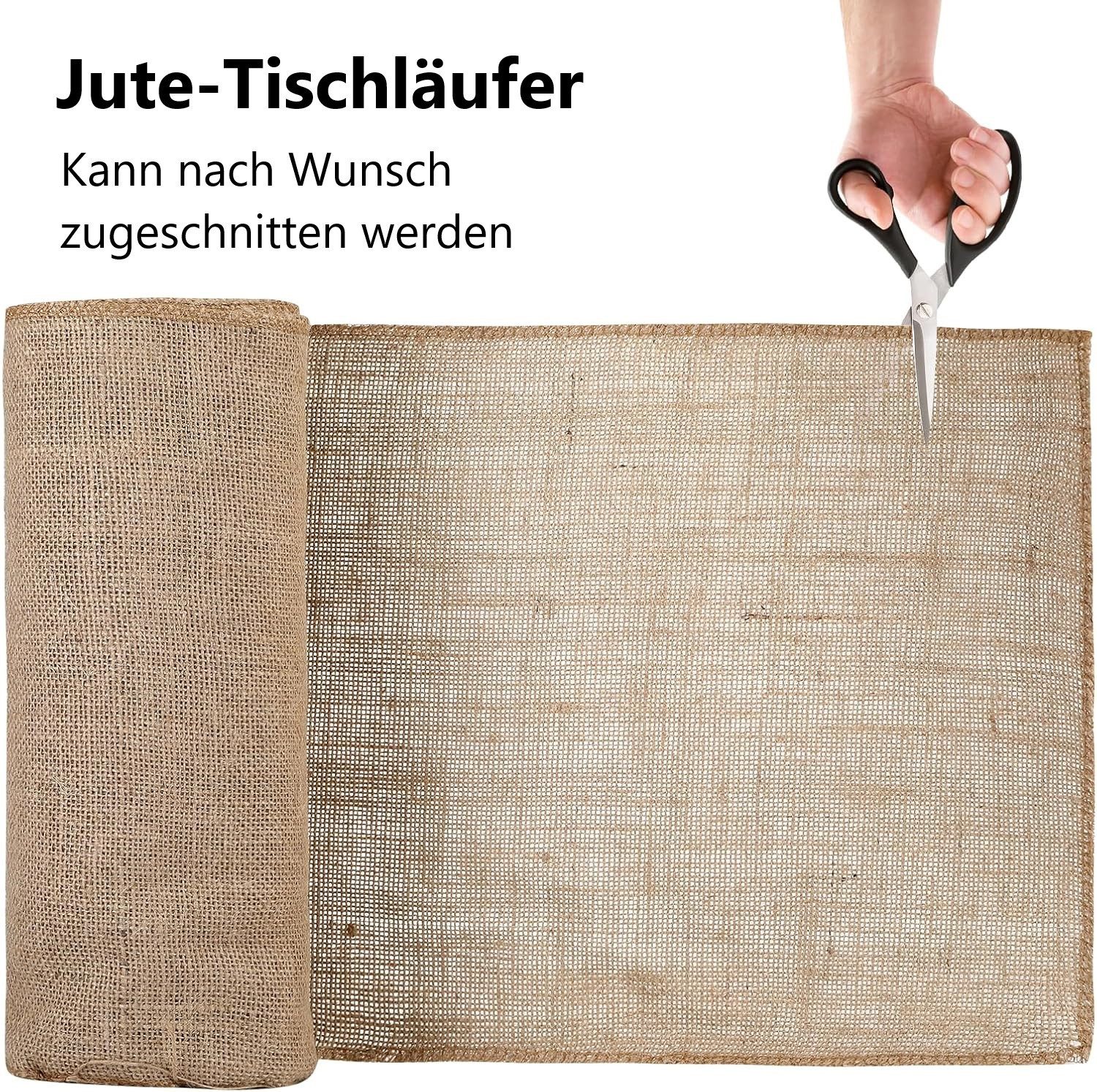 Montegoni Tischläufer 30x1000 cm Jutegewebe Tischläufer– Rustikale Tischdekoration (Packung), Hochwertiges Material, Einfache Anpassung