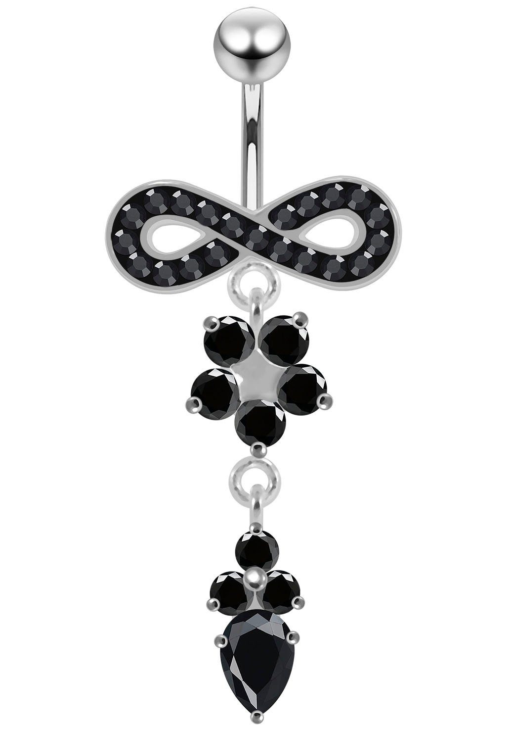 OUDQFCJ Bauchnabelpiercing 3er Set - Kätzchen-Design Mit Zirkonia Aus Chirurgenstahl