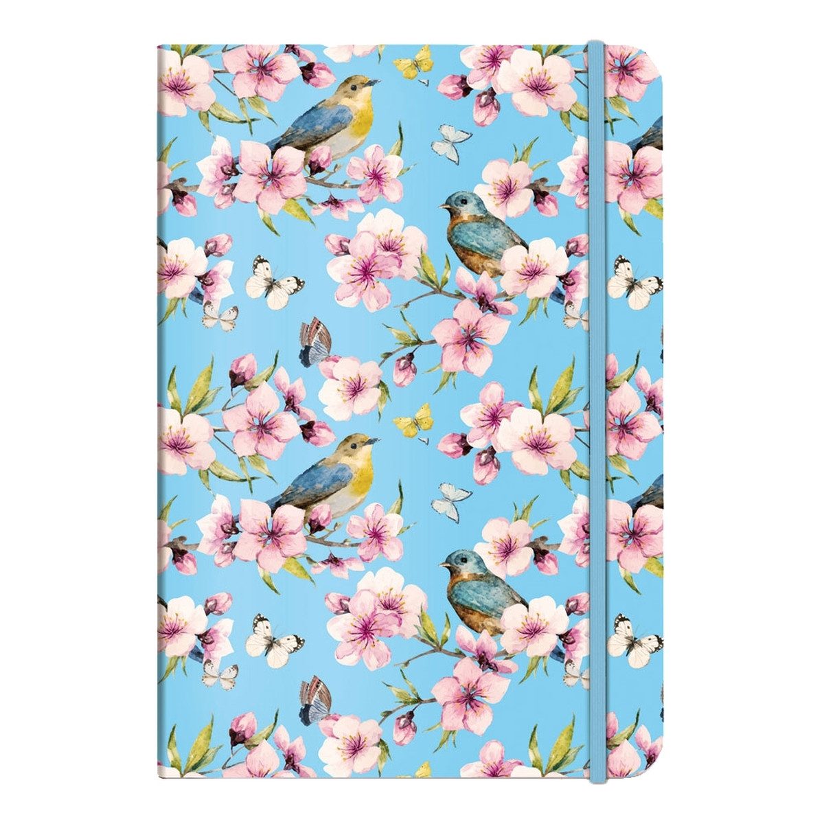 Cedon Museum Shops Notizbuch A5 mit Blüten- und Vogelmotiv, 192 Seiten, robustes Einband