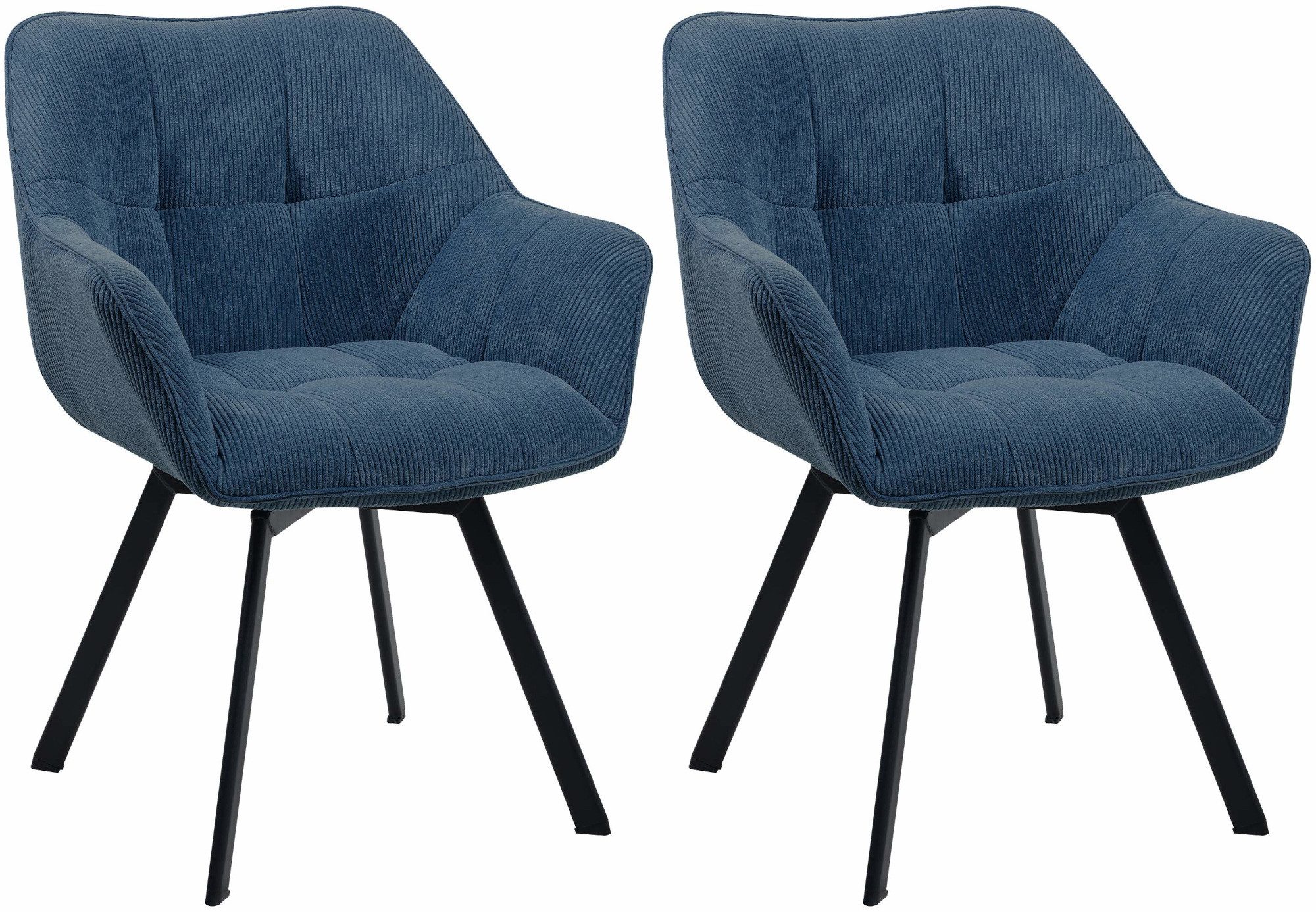 CLP Esszimmerstuhl Jordi (2er Set, 2 St), mit Cord-Bezug und Metallgestell günstig online kaufen