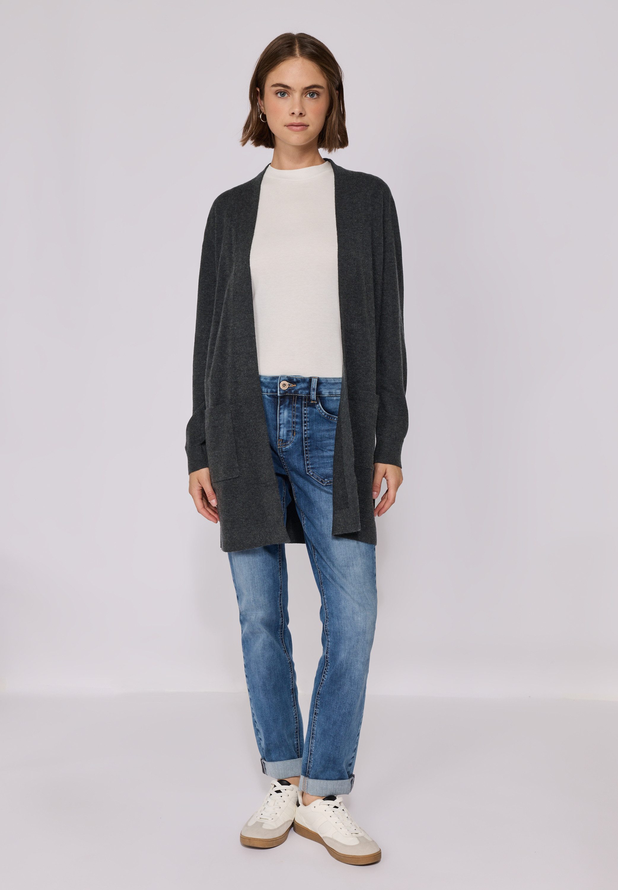 STREET ONE STUDIO Longstrickjacke aus softem Materialmix