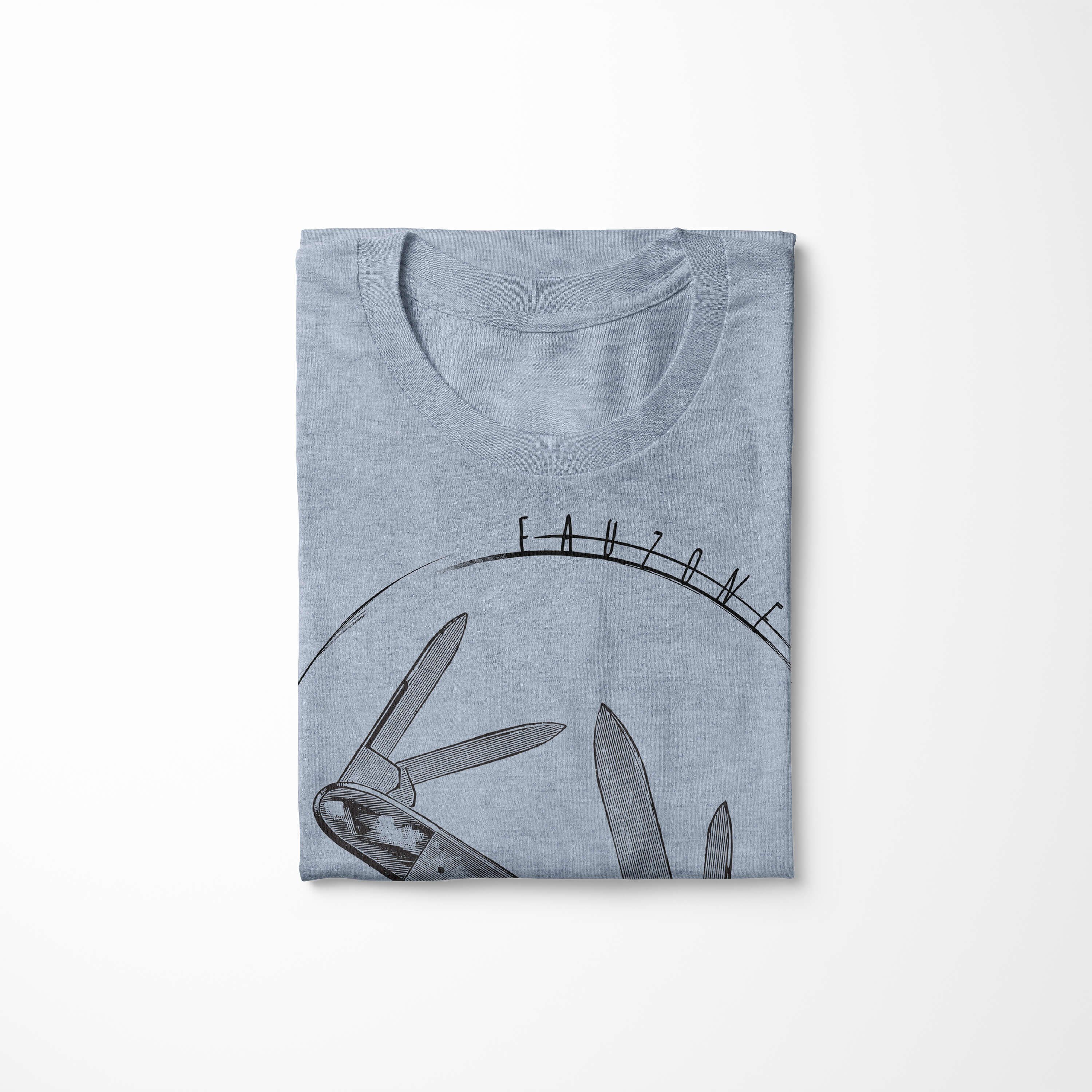 Sinus Stonewash Art T-Shirt Taschenmesser T-Shirt Vintage Denim Herren