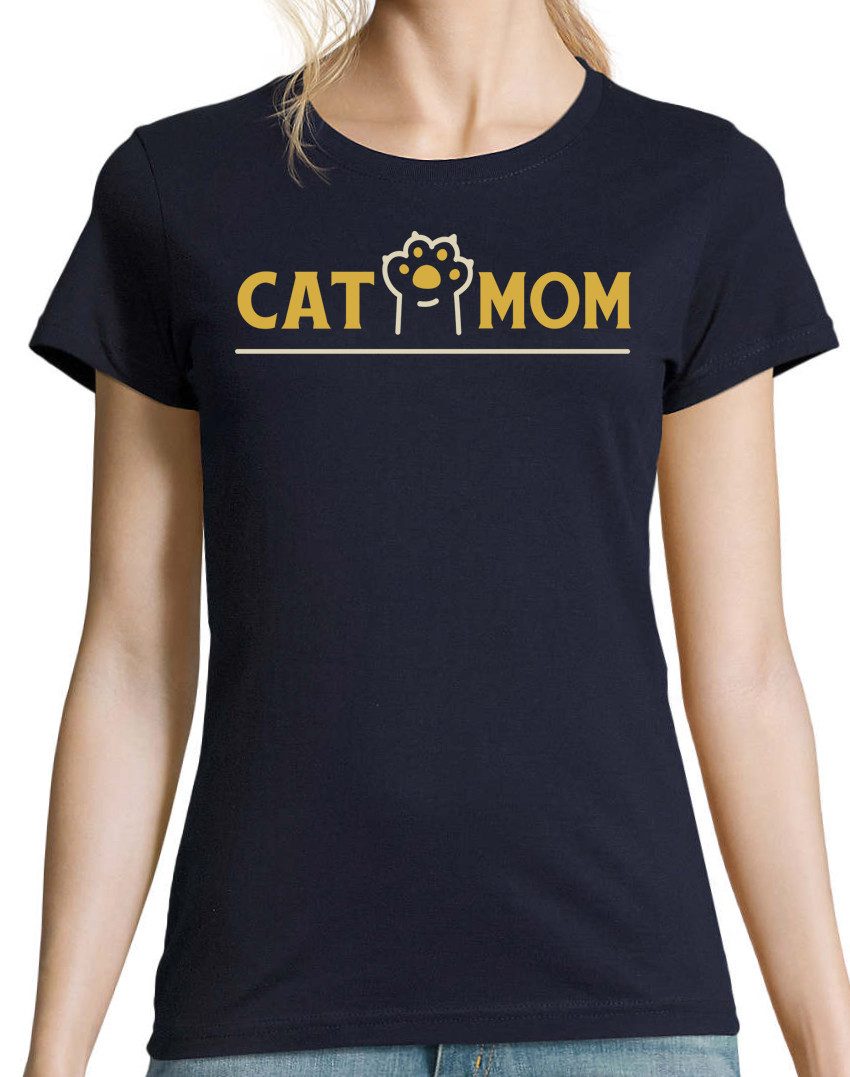 Youth Designz Print-Shirt Cat Mom Damen T-Shirt mit modischen Frontprint