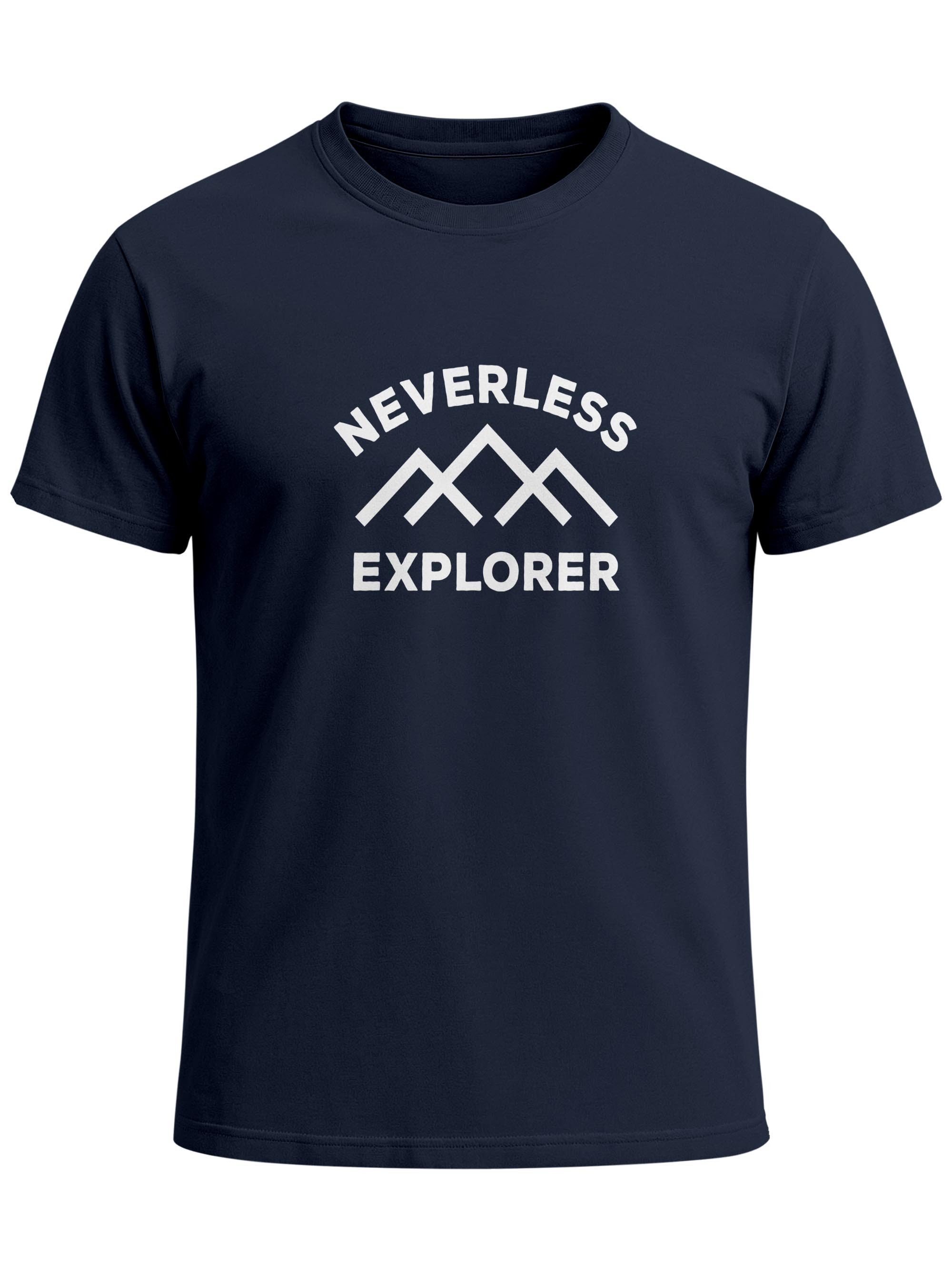 Print-Shirt Herren T-Shirt Aufdruck Outdoor Shirt mit Bergmotiv & Statement Print