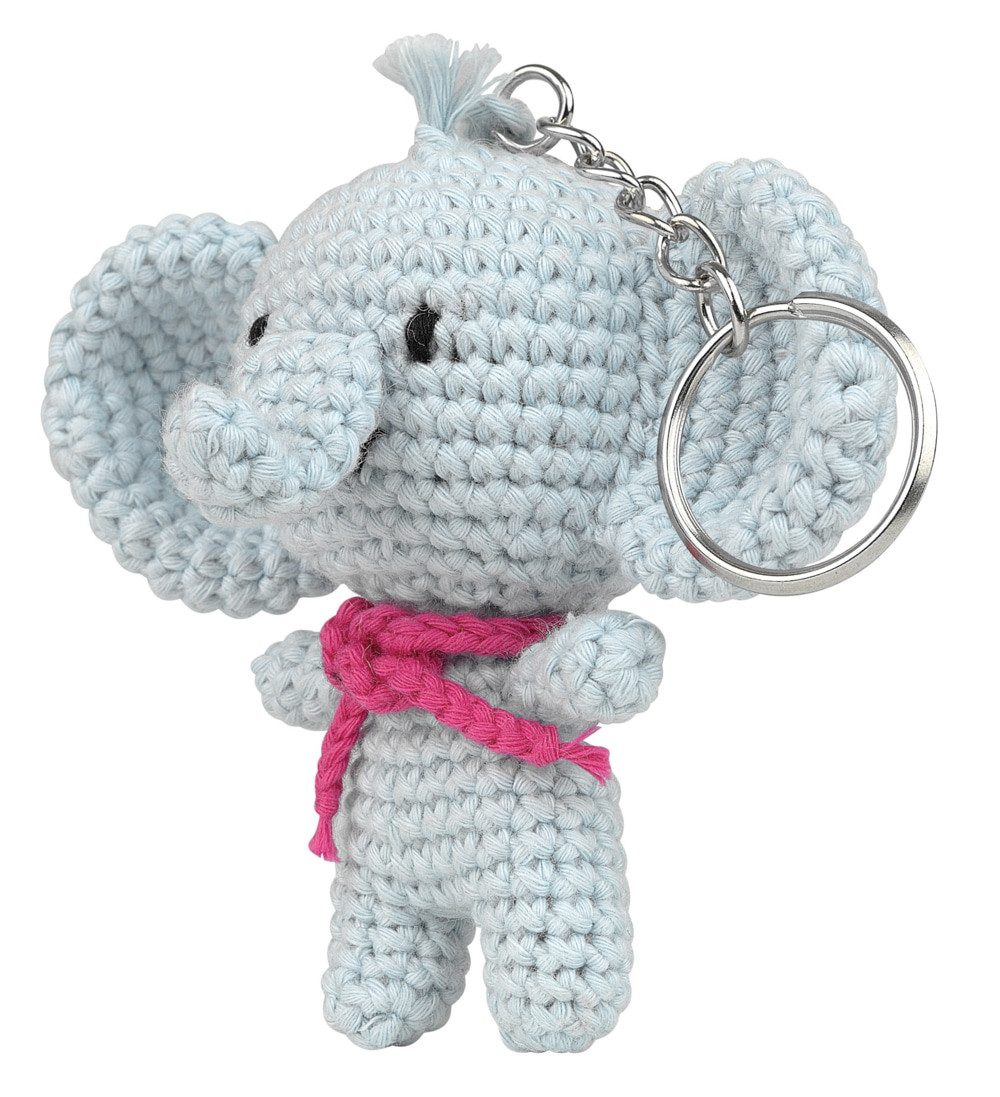 Anchor Kreativset Anchor Amigurumi Häkelkit Schlüsselanhänger "Eli der Elefant", 16cm, (embroidery kit by Marussia)