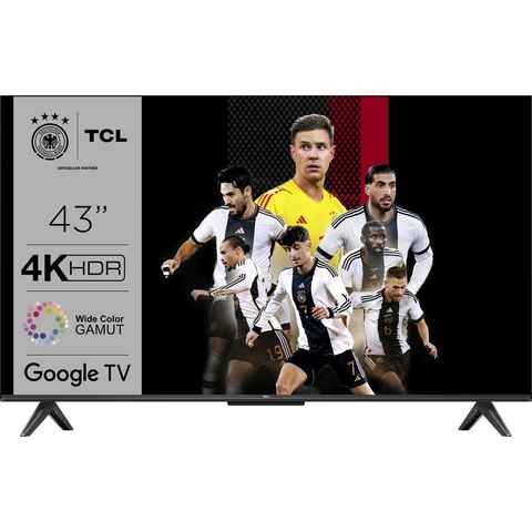 TCL 43P731X1 LED-Fernseher (108 cm/43 Zoll, 4K Ultra HD, Google TV, Smart-TV, HDR Premium, Dolby Atmos, HDMI 2.1, Metallgehäuse)