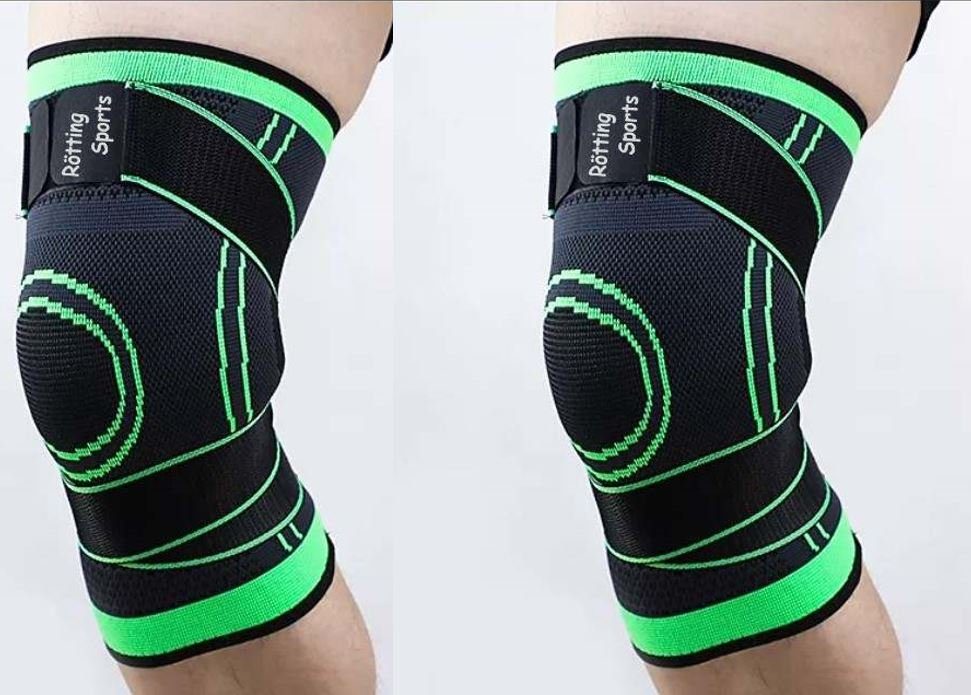 Rötting Design Kniebandage Rötting Sports 2 Kniebandagen Sportbandage Kniestütze neongrün/schwarz