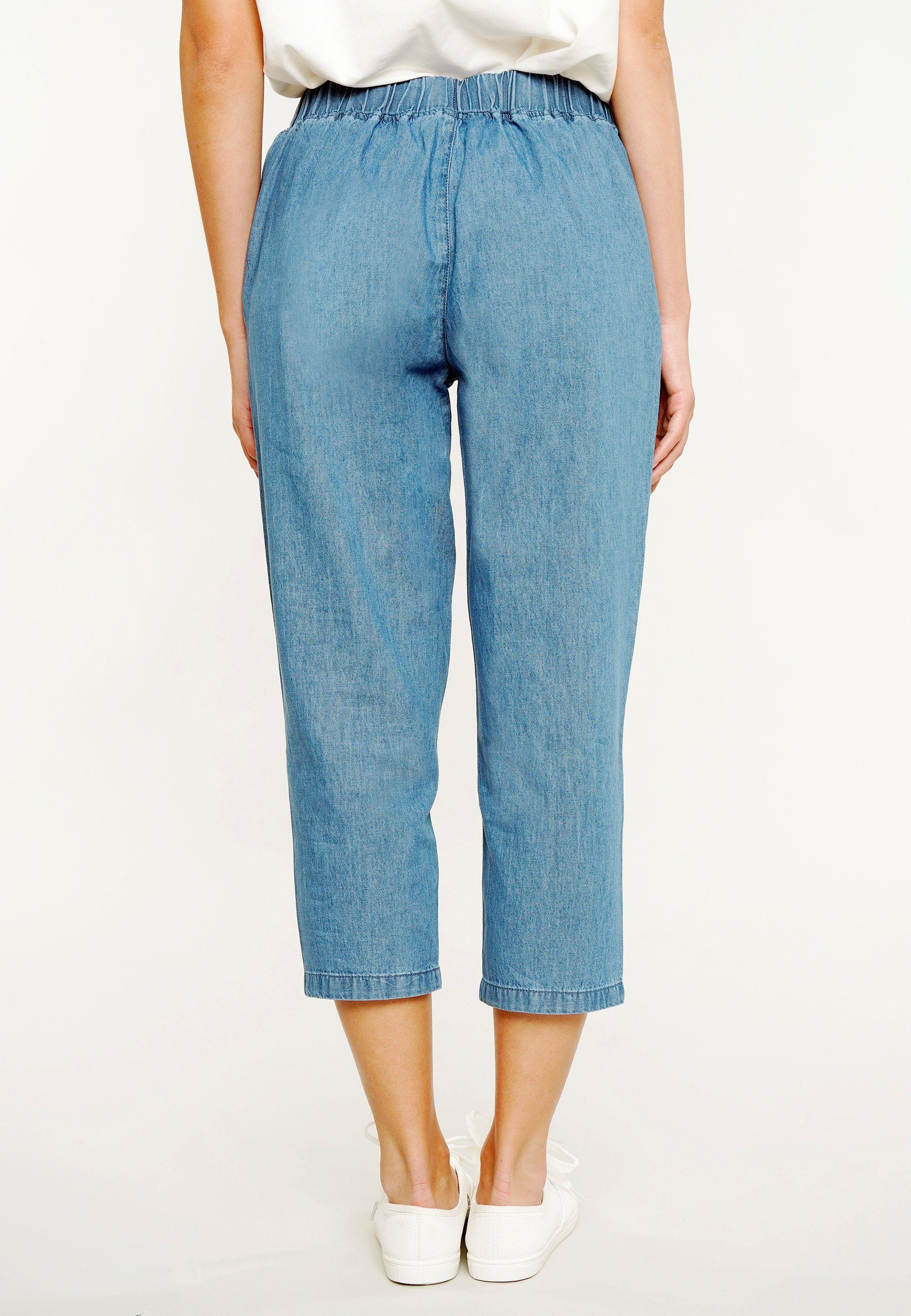 GIORDANO 3/4-Hose Audrey aus leichtem Material blau-denim