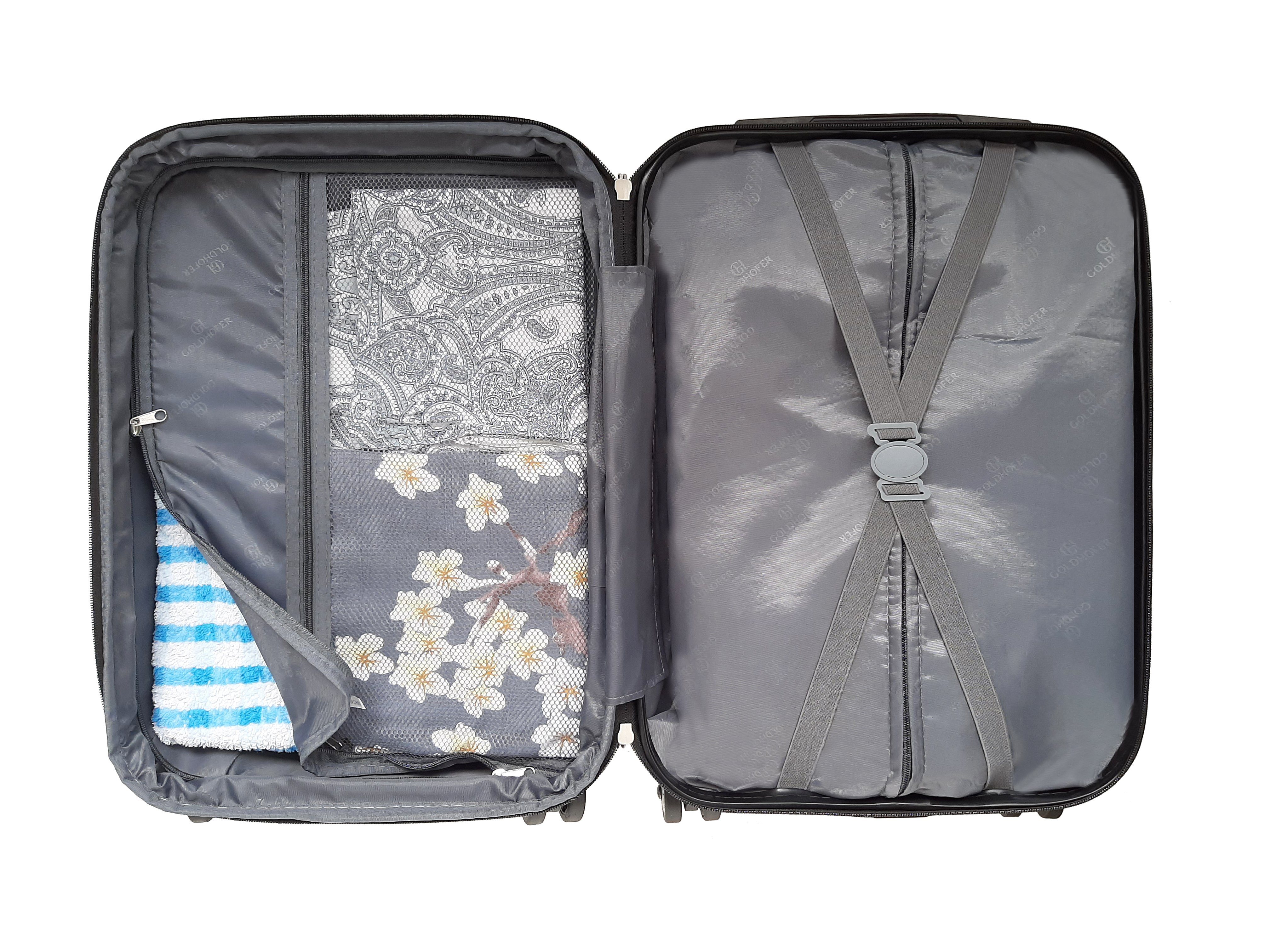 Goldhofer Kofferset verschiedene Modelle in 3 Größen & Farben mit 360° Leichtlaufrollen, (Set, 3 TLG), Außen Material ABS - Wasserabweisend