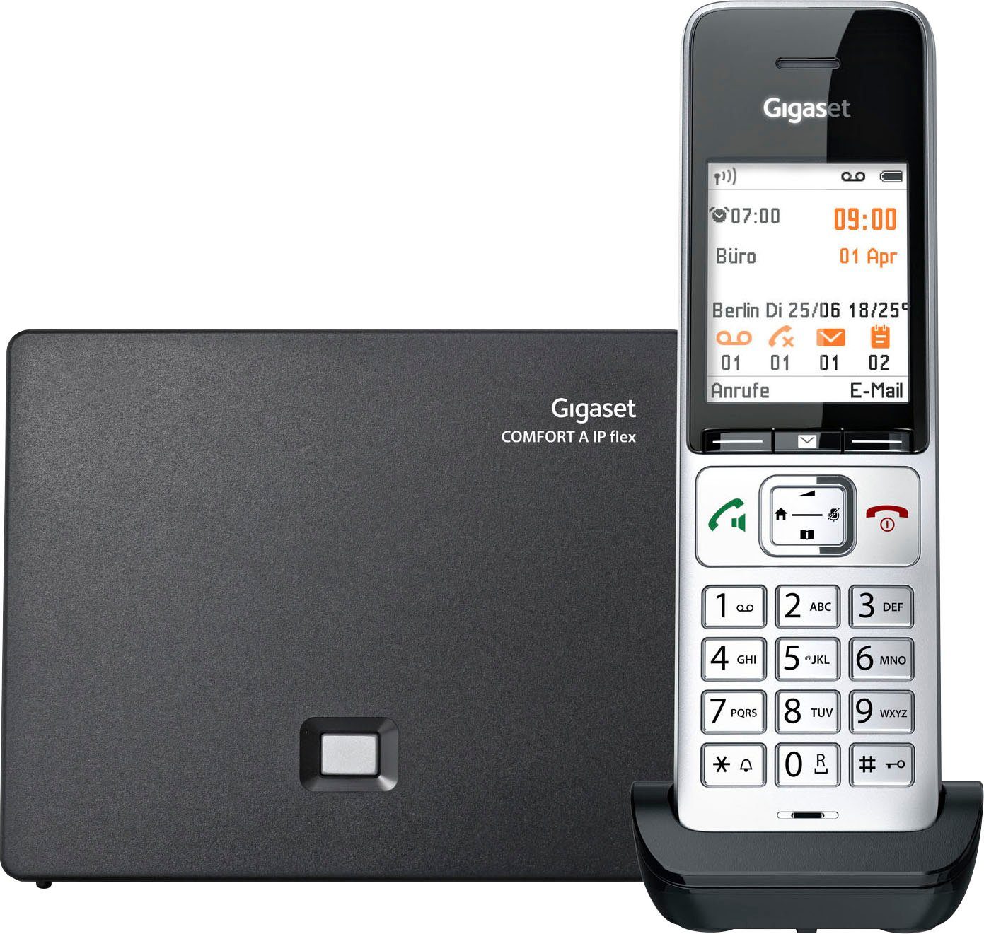 DECT-Telefon (Mobilteile: Zoll) 5,6 IP optimale Gigaset Lesbarkeit TFT-Farbdisplay für flex (2,2 Schnurloses 500A LAN COMFORT cm 1, (Ethernet),