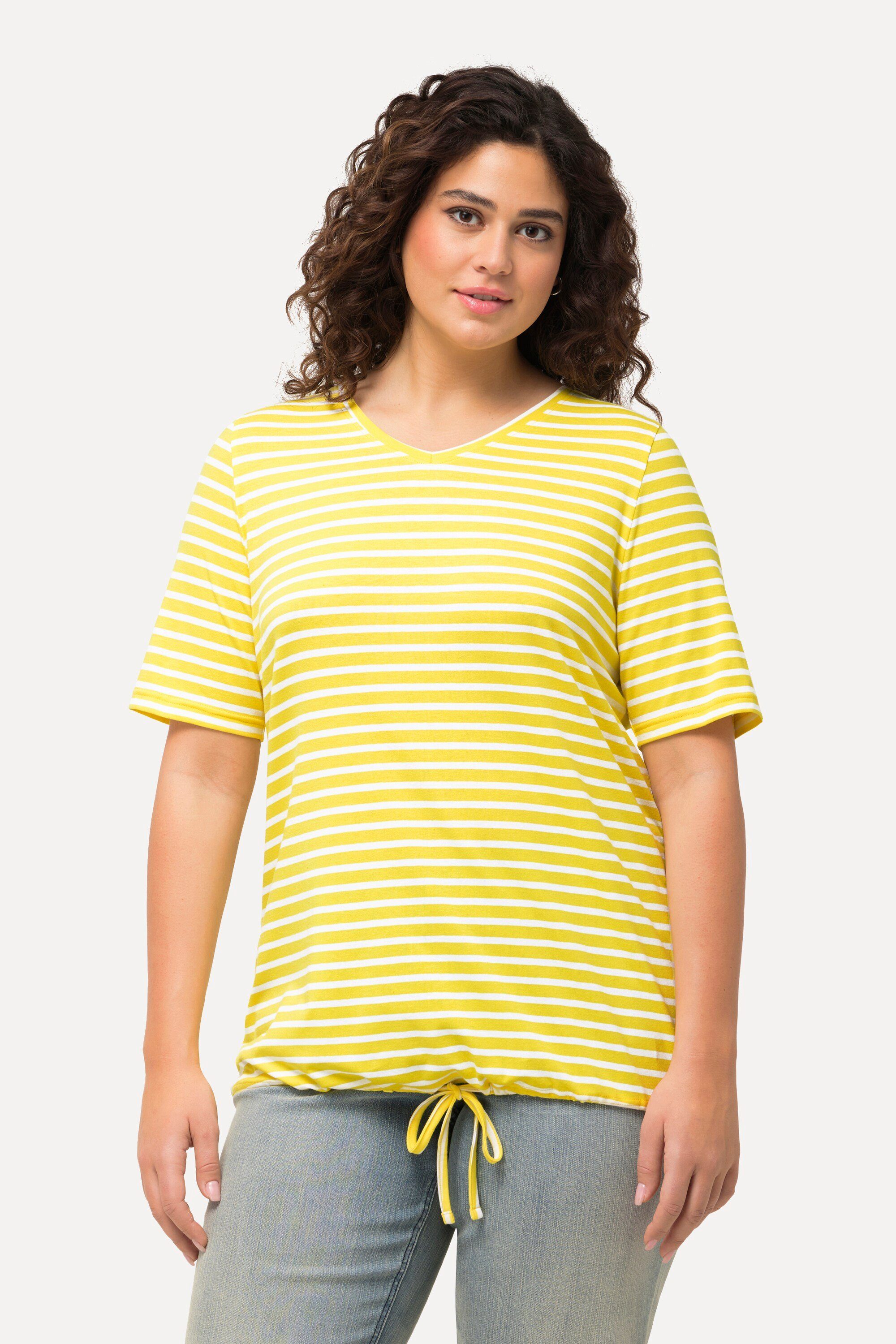 Ulla Popken T-Shirt Shirt Ringel Saumband günstig online kaufen