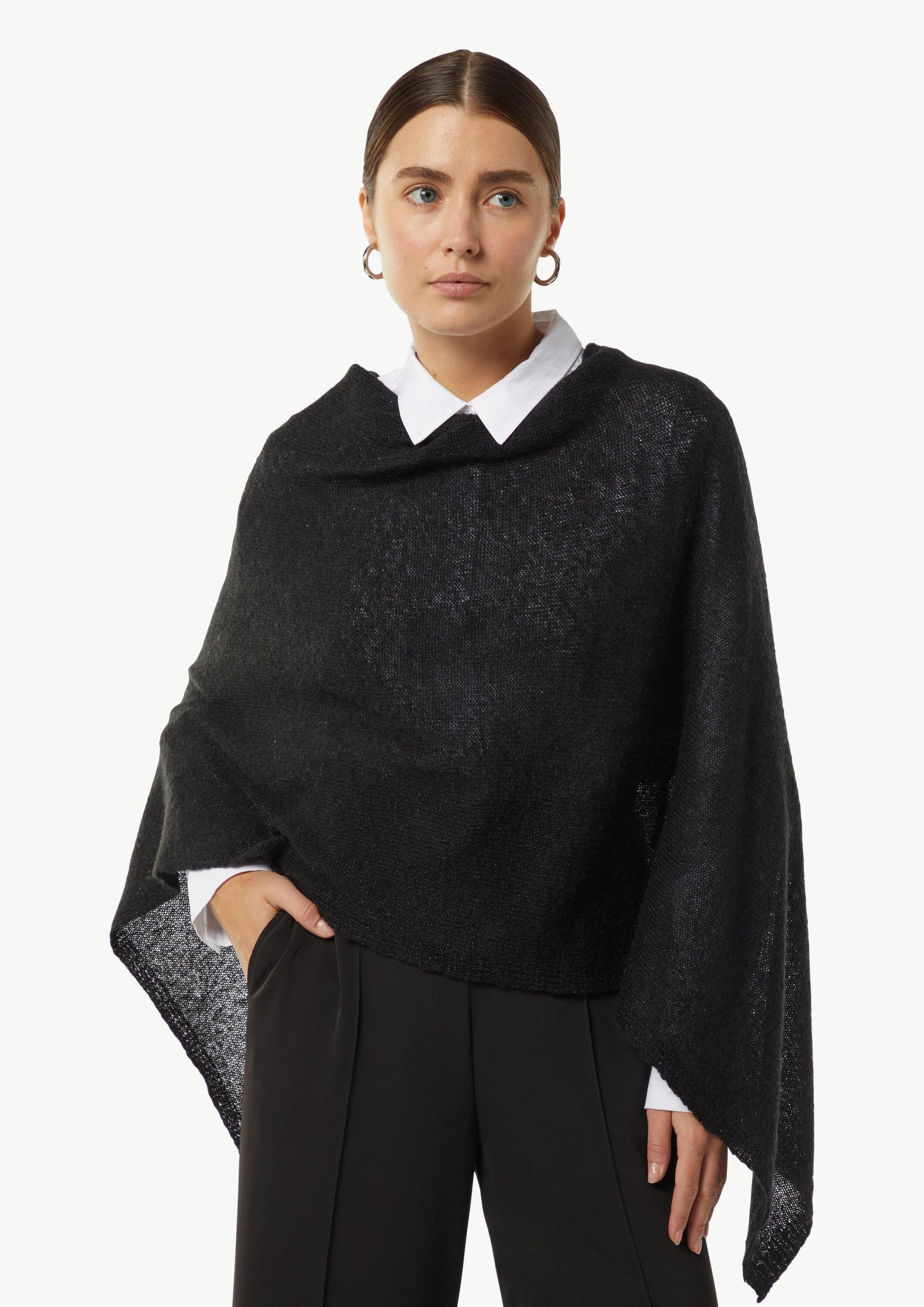 comma Poncho Indoor-Poncho Strick-Poncho mit Glitzergarn und Pailletten