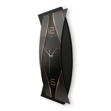 Kreative Feder Wanduhr 3D Designer-WANDUHR Dark Elegance (ohne Ticken; Funk- oder Quarzuhrwerk; elegant, außergewöhnlich, modern)