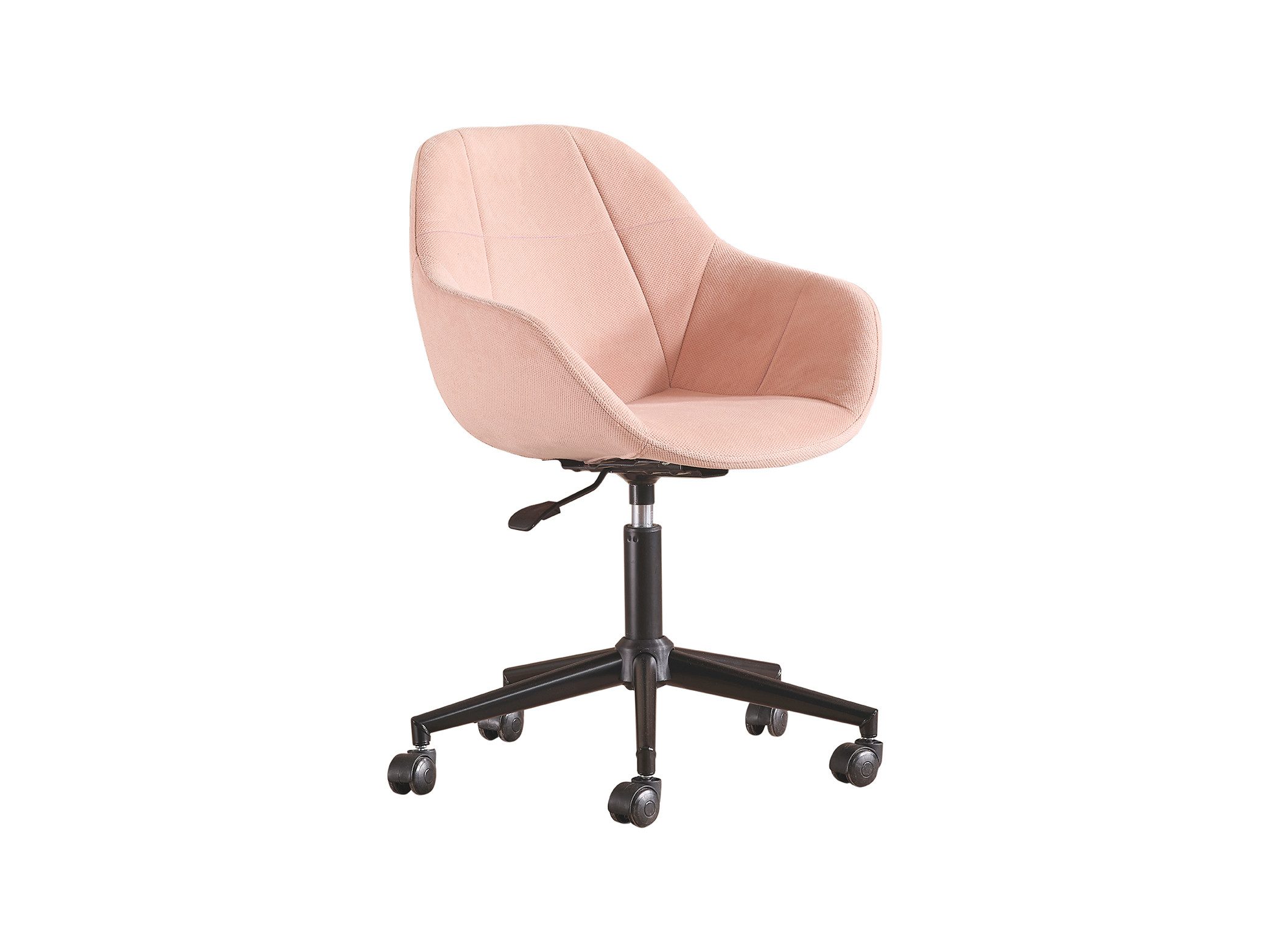 Möbel-Zeit Drehstuhl NORDIC Schreibtischstuhl in Rosa – Höhenverstellbar & Rollbar