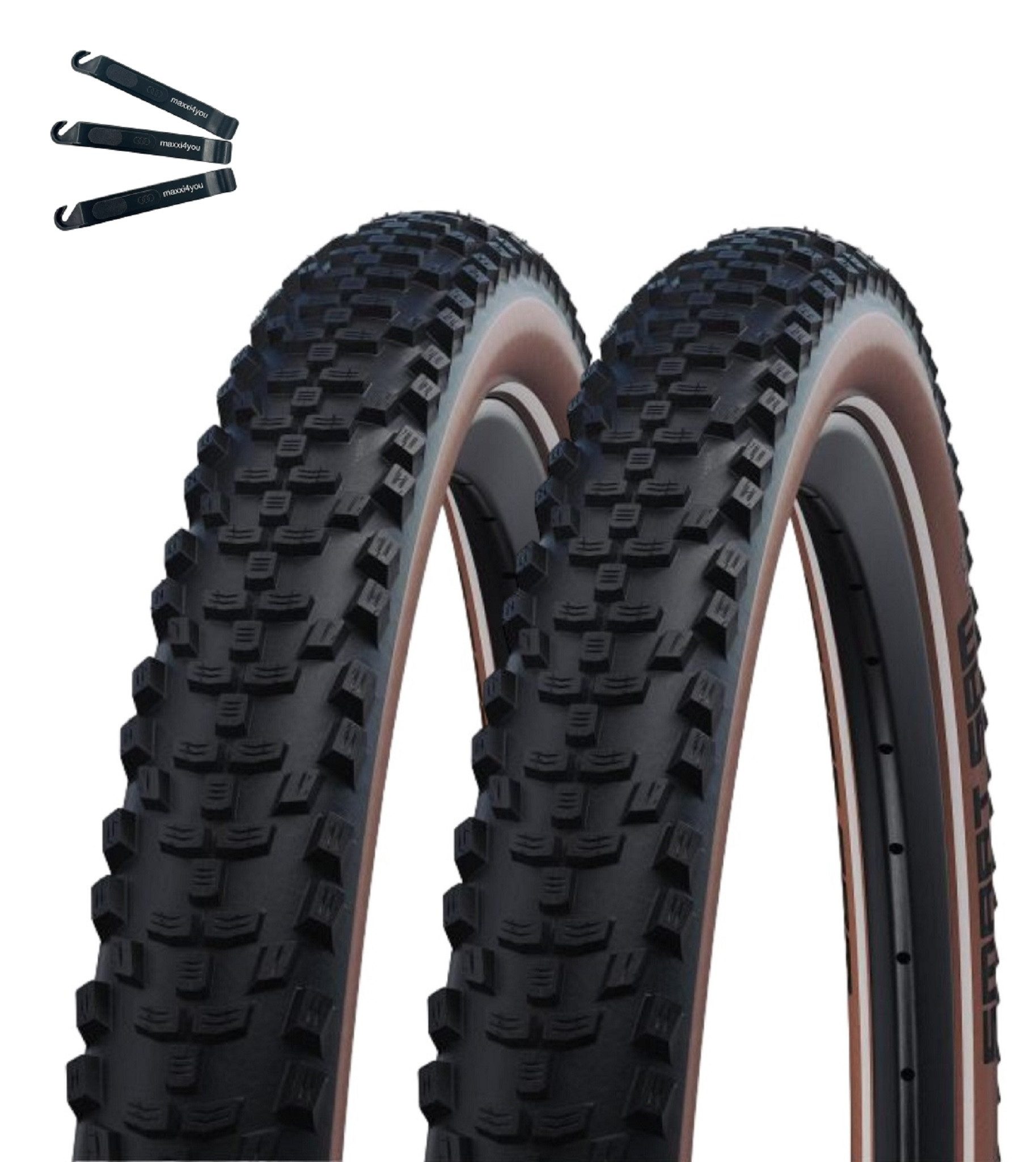 maxxi4you Fahrradreifen 2 x Schwalbe Smart Sam 29 x 2,60 (65-622) Schwarz/Bronze inkl. RH